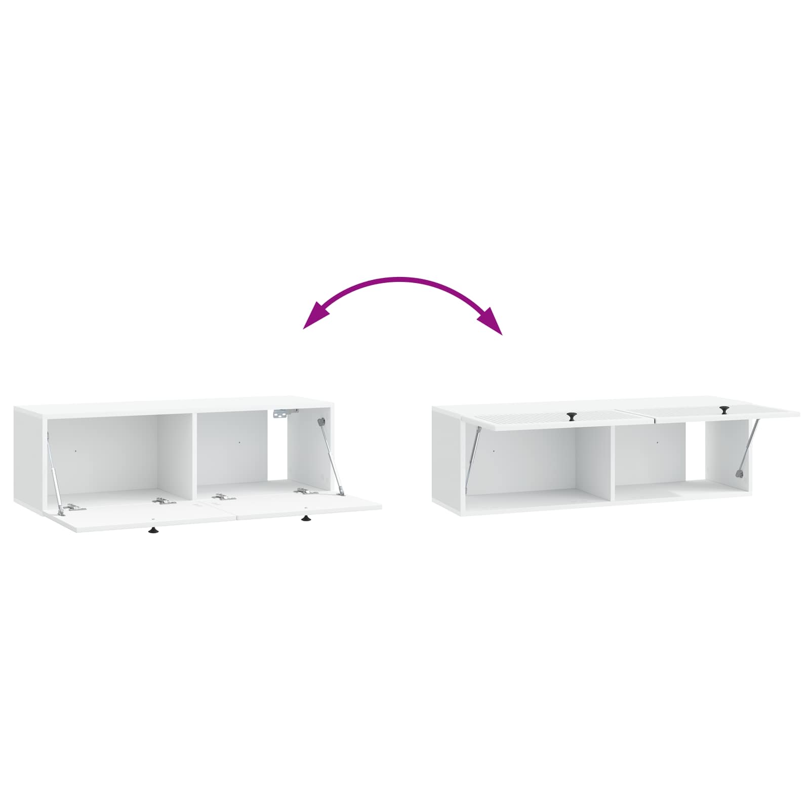 Wall-Mounted TV Cabinet White 98 x 31 x 30 cm Engineered Wood