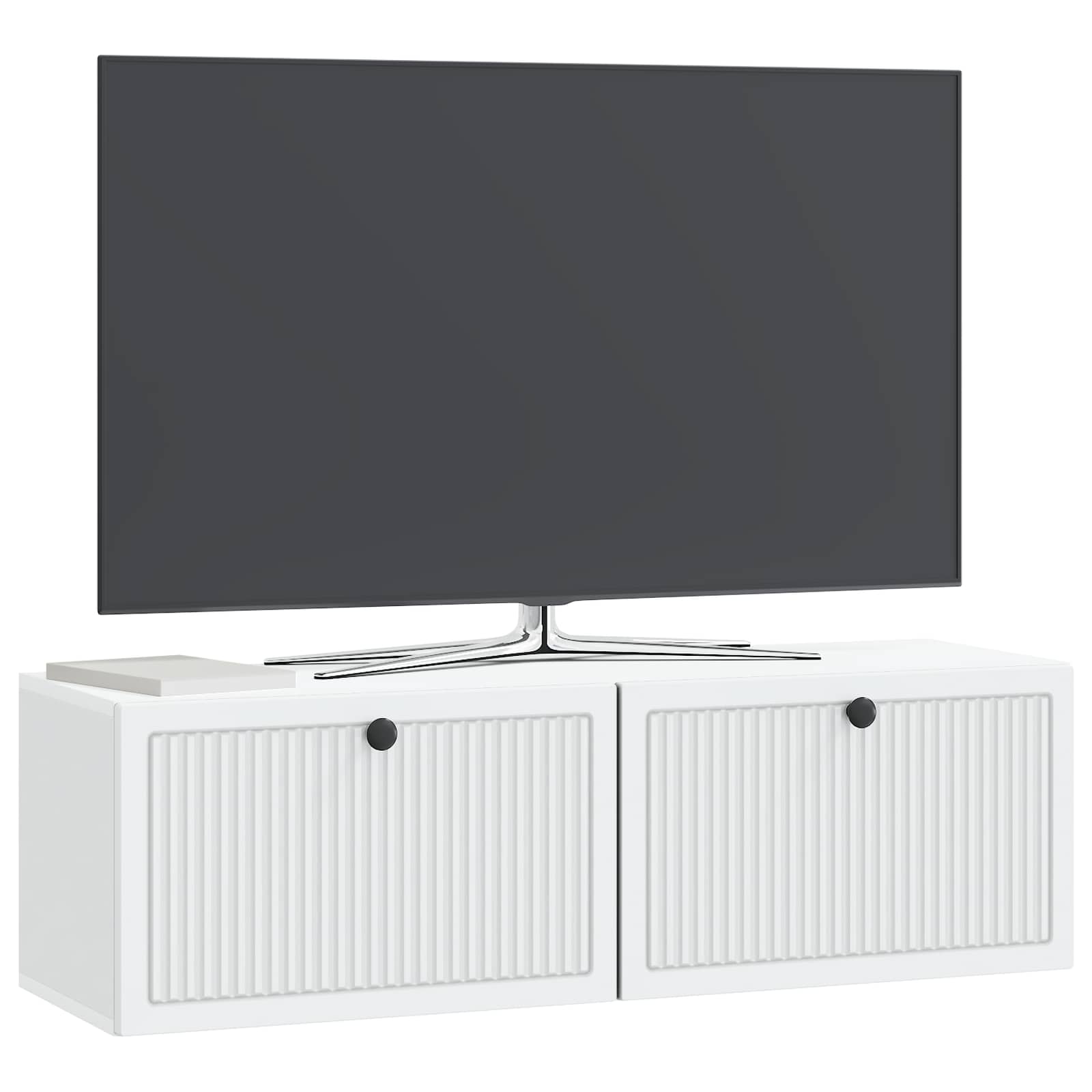 Wall-Mounted TV Cabinet White 98 x 31 x 30 cm Engineered Wood
