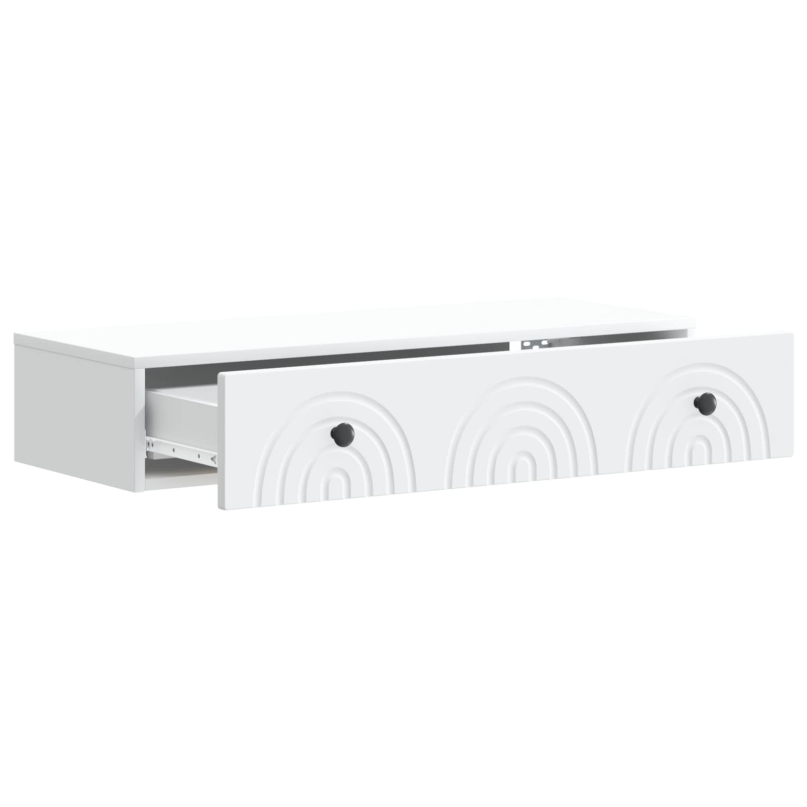 Wall-Mounted Side Table Wall-mounted White 87.5 x 34.5 x 17 cm