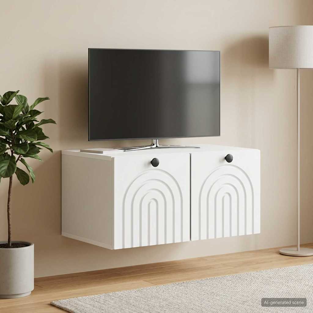 Wall-Mounted TV Cabinet White 59.5 x 41 x 30 cm Engineered Wood