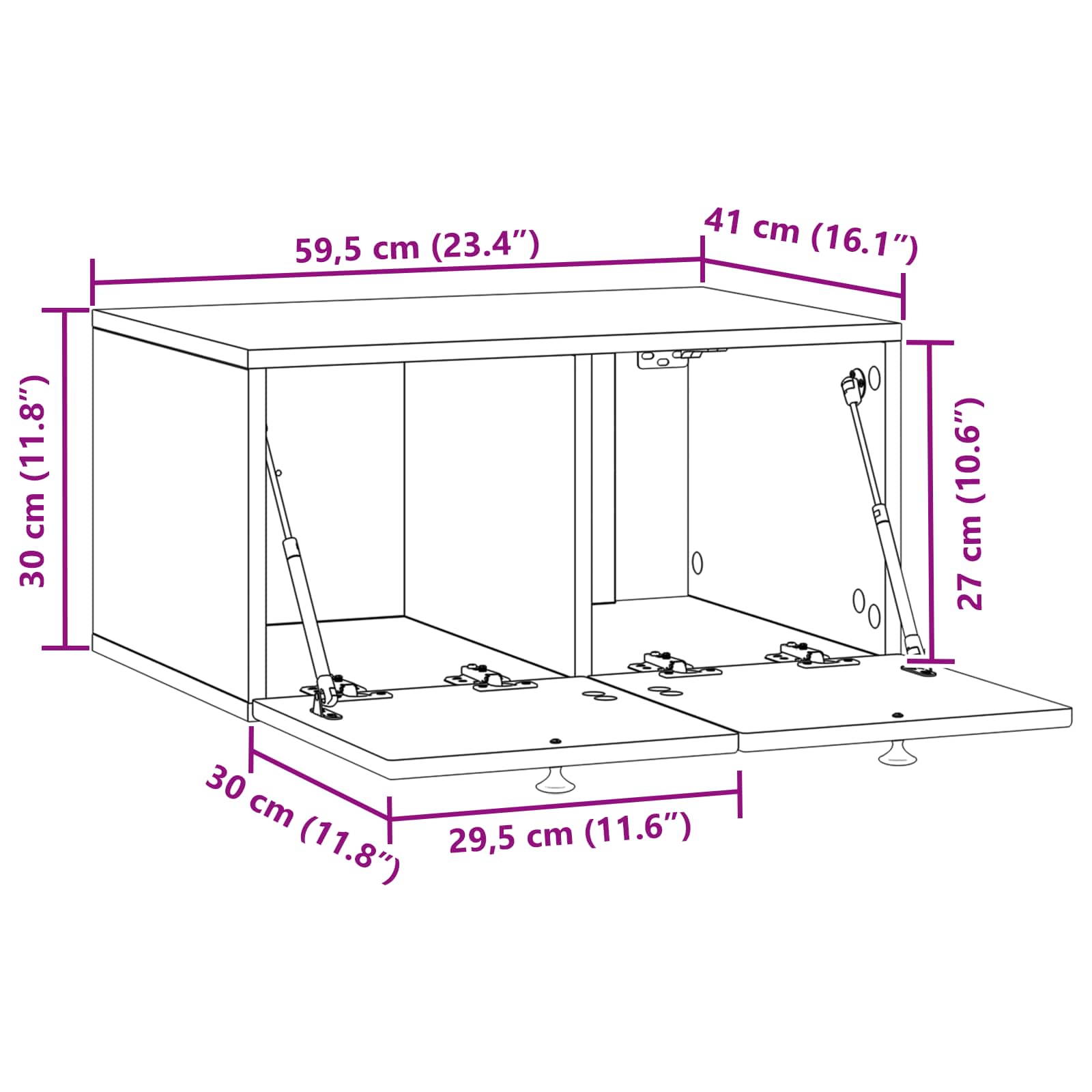 Wall-Mounted TV Cabinet White 59.5 x 41 x 30 cm Engineered Wood