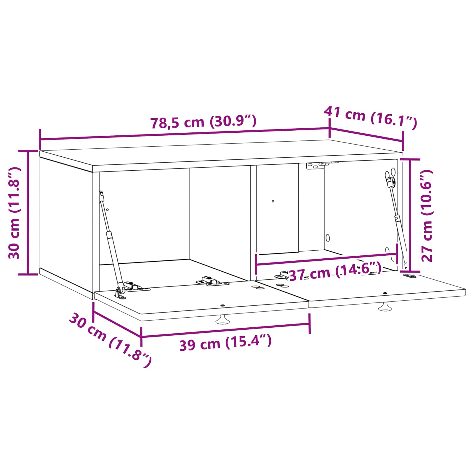 Wall-Mounted TV Cabinet White 78.5 x 41 x 30 cm Engineered Wood