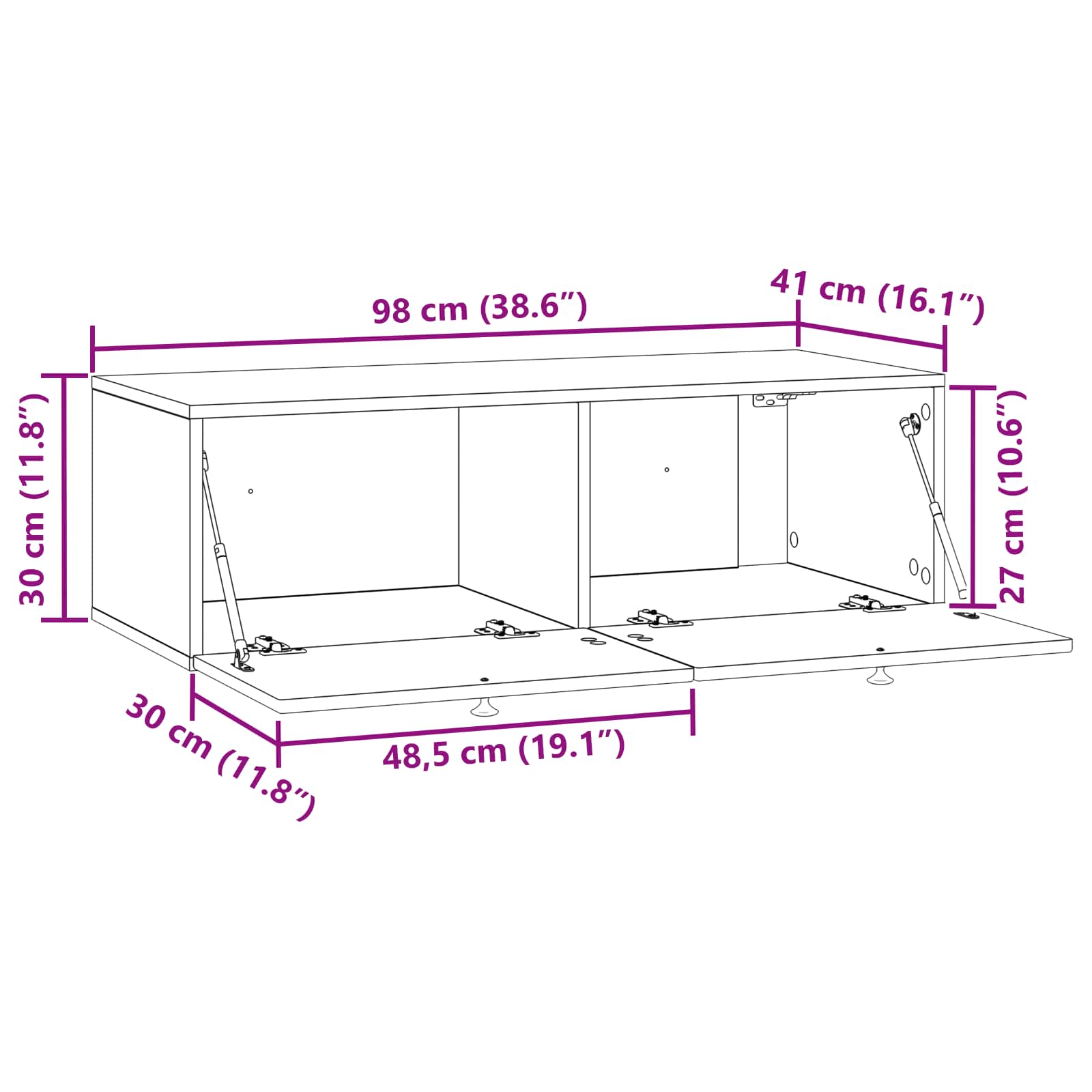 Wall-Mounted TV Cabinet 99 x 41 x 30 cm White
