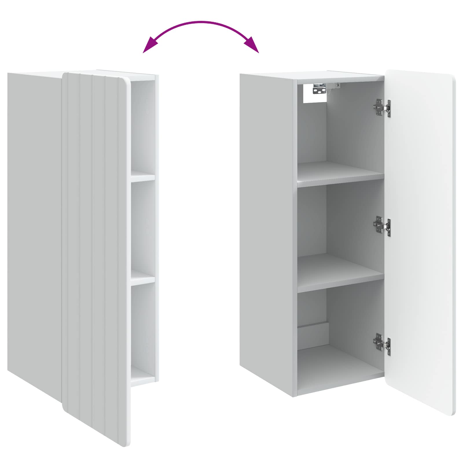 Wall-Mounted Cabinet White 33 x 34.5 x 94 cm Engineered Wood