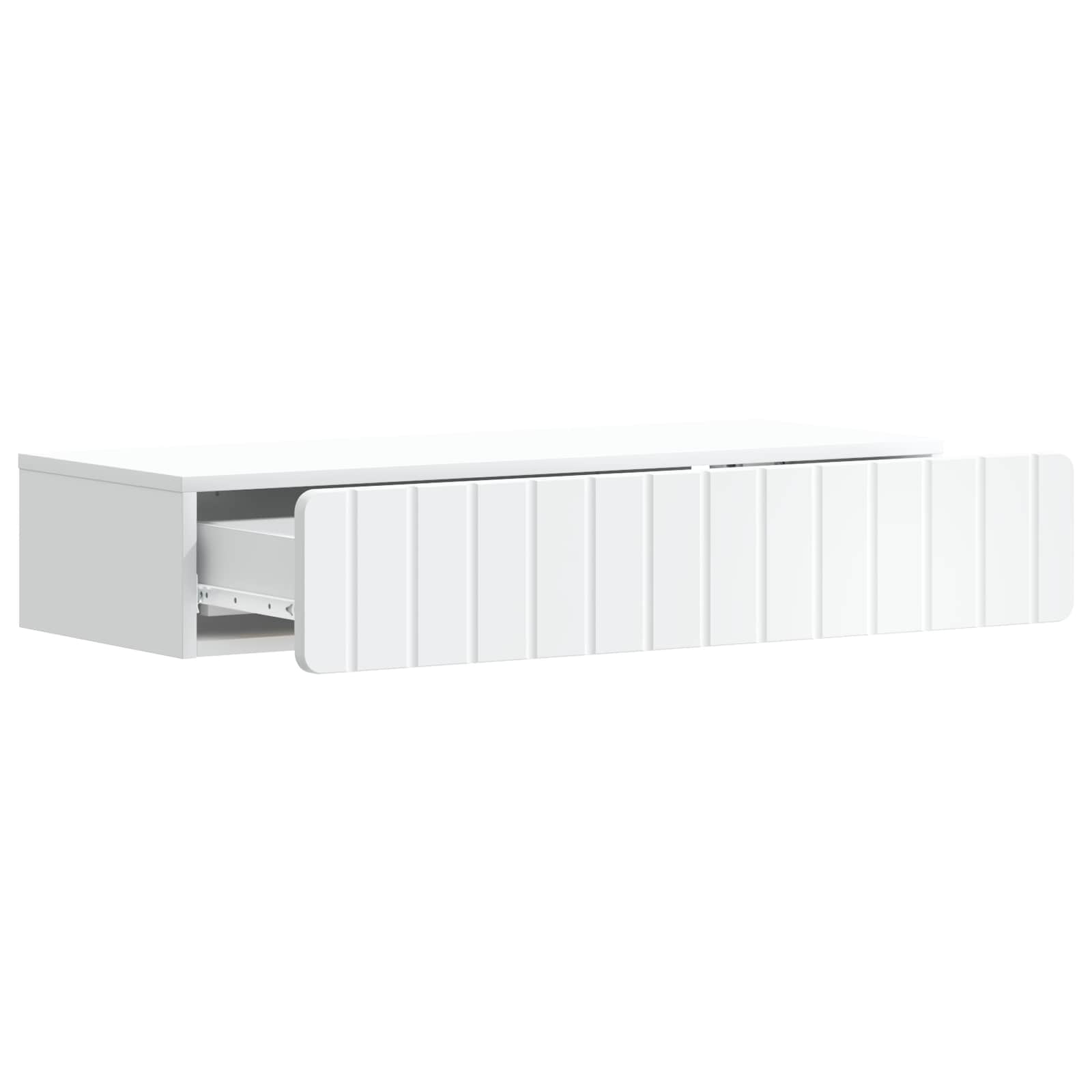 Wall-Mounted Side Table Wall-mounted White 87.5 x 34.5 x 17 cm
