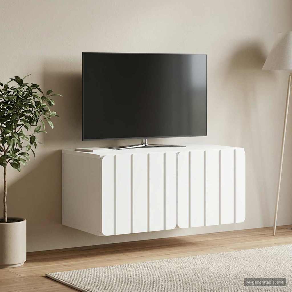 Wall-Mounted TV Cabinet 59.5 x 41 x 30 cm White Engineered Wood