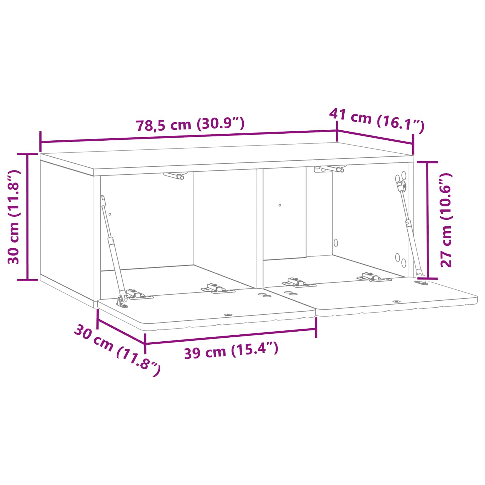 Wall-Mounted TV Cabinet 78.5 x 41 x 30 cm White Engineered Wood