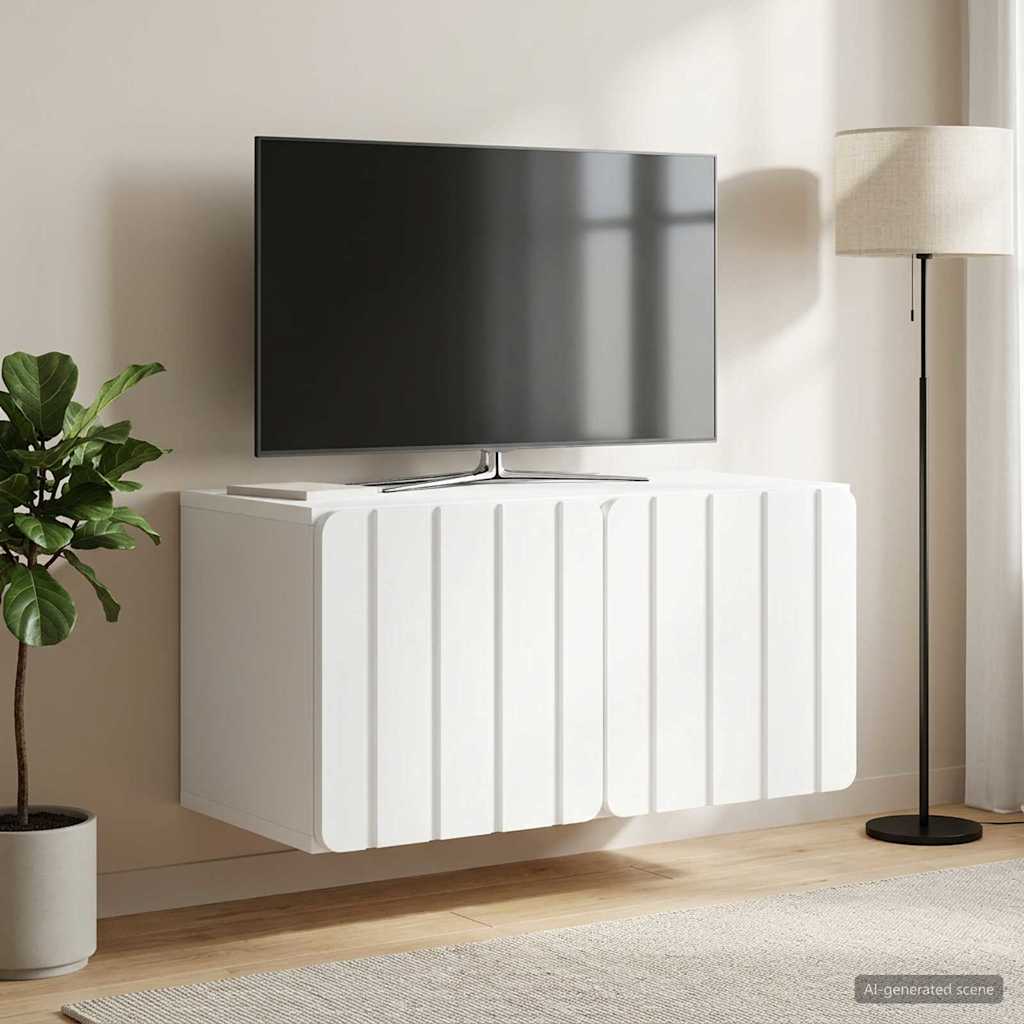 Wall-Mounted TV Cabinet 59.5 x 31 x 30 cm White Engineered Wood