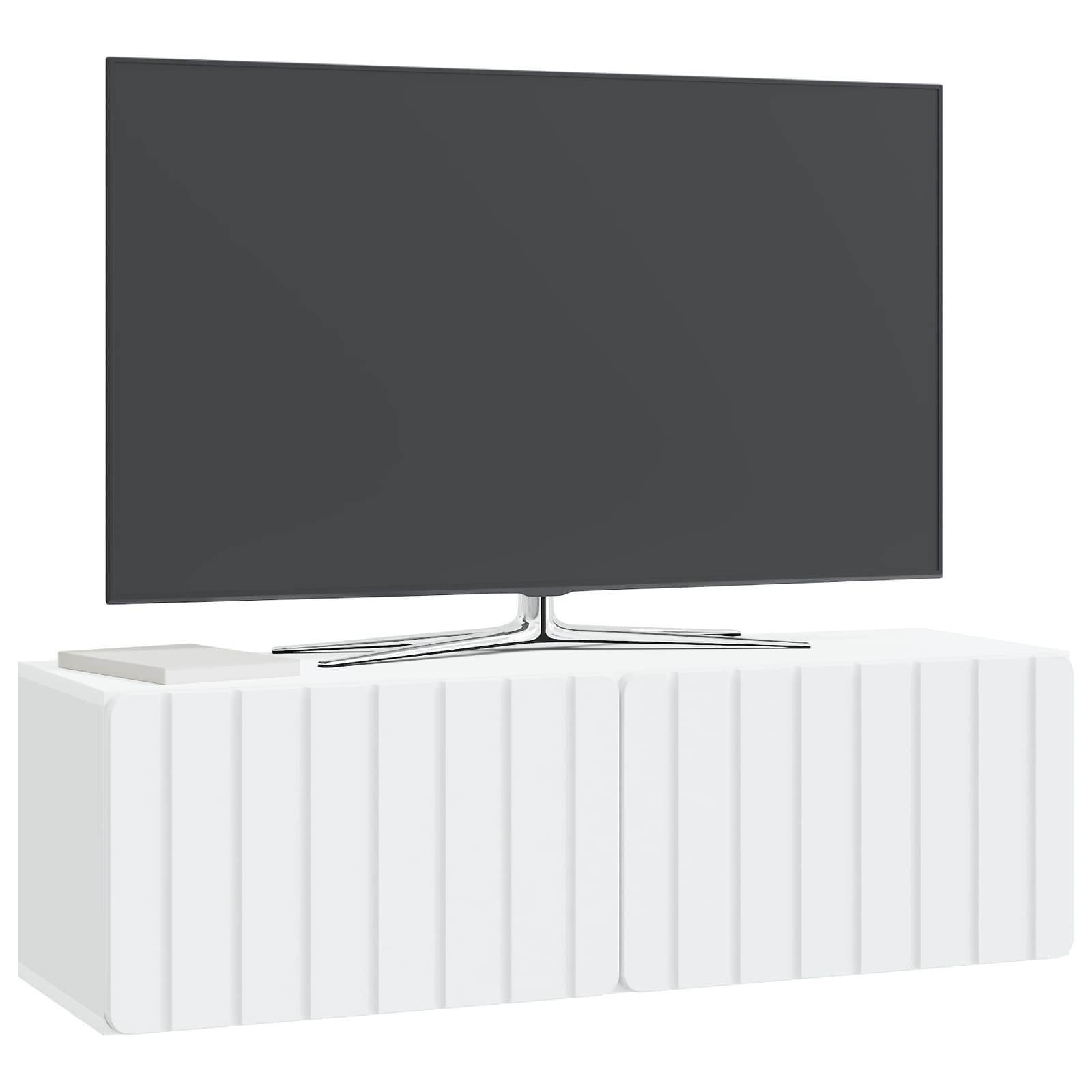 Wall-Mounted TV Cabinet 98 x 31 x 30 cm White Engineered Wood