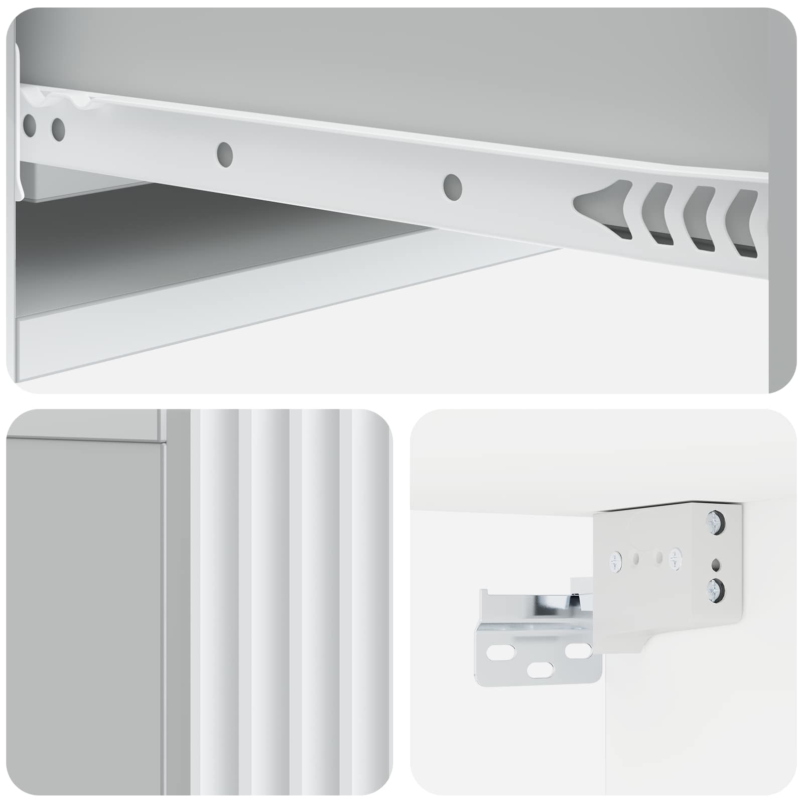 Wall-Mounted Side Table Wall-mounted White 87.5 x 34.5 x 17 cm