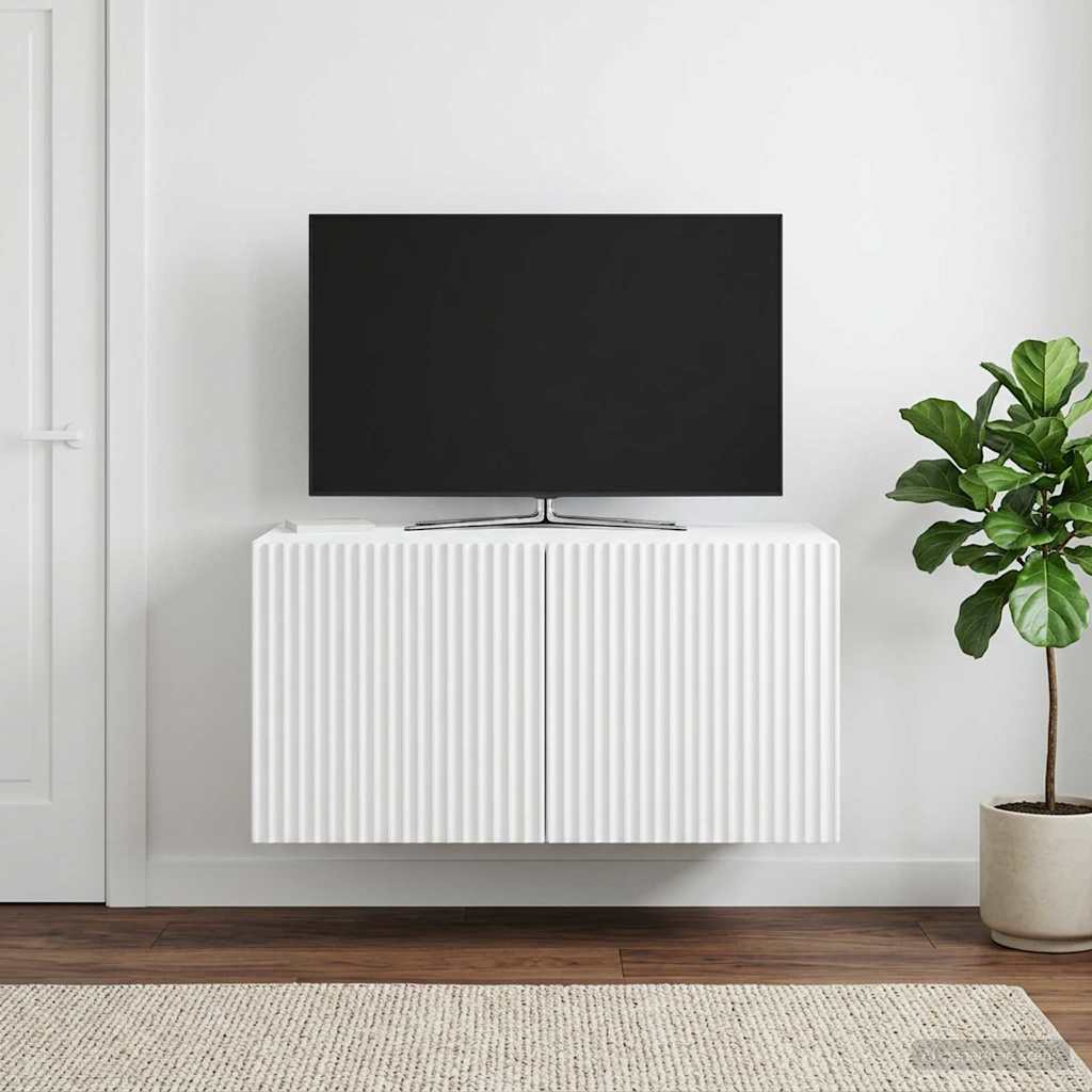Wall-Mounted TV Cabinet White 59.5 x 41 x 30 cm Engineered Wood