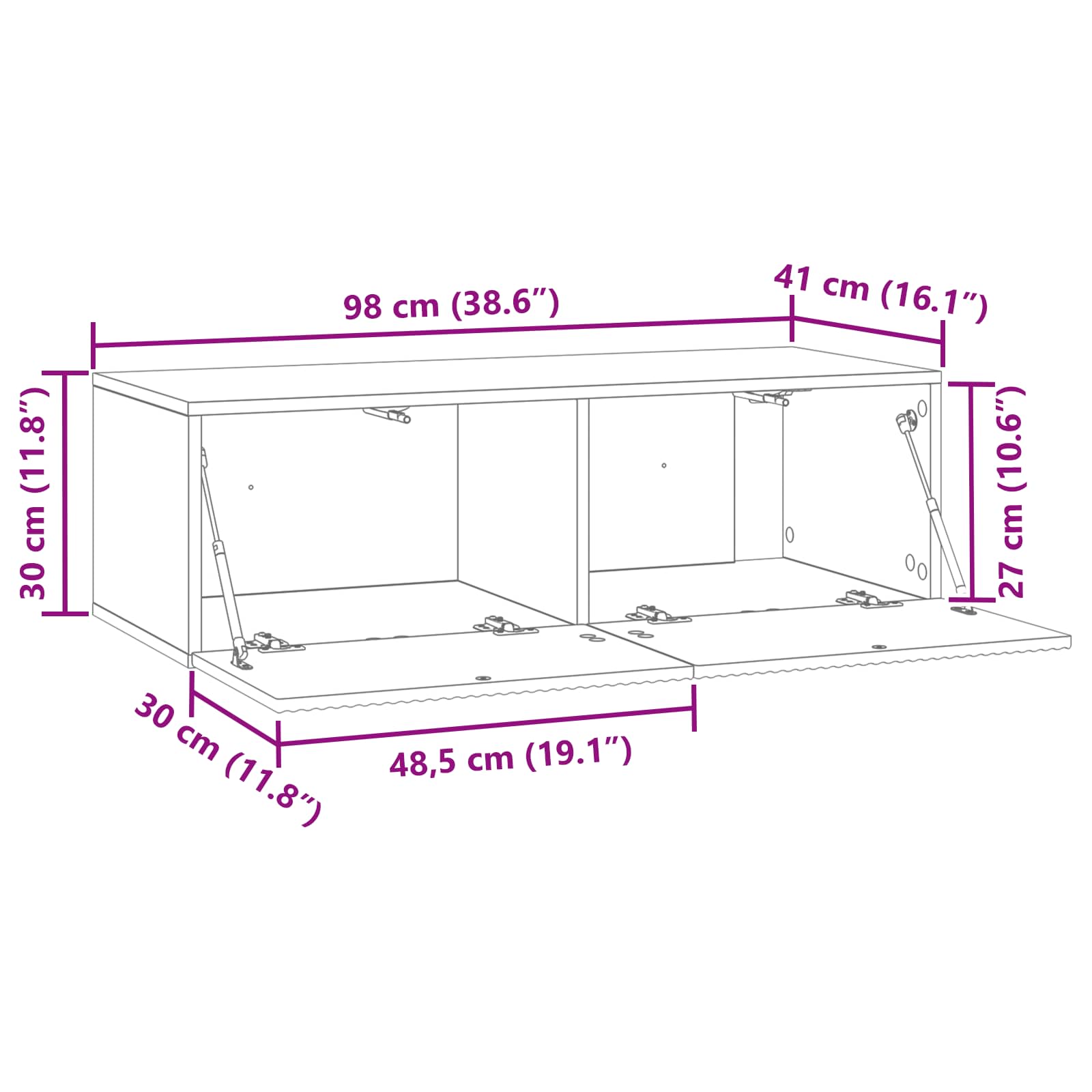 Wall-Mounted TV Cabinet 98 x 41 x 30 cm White