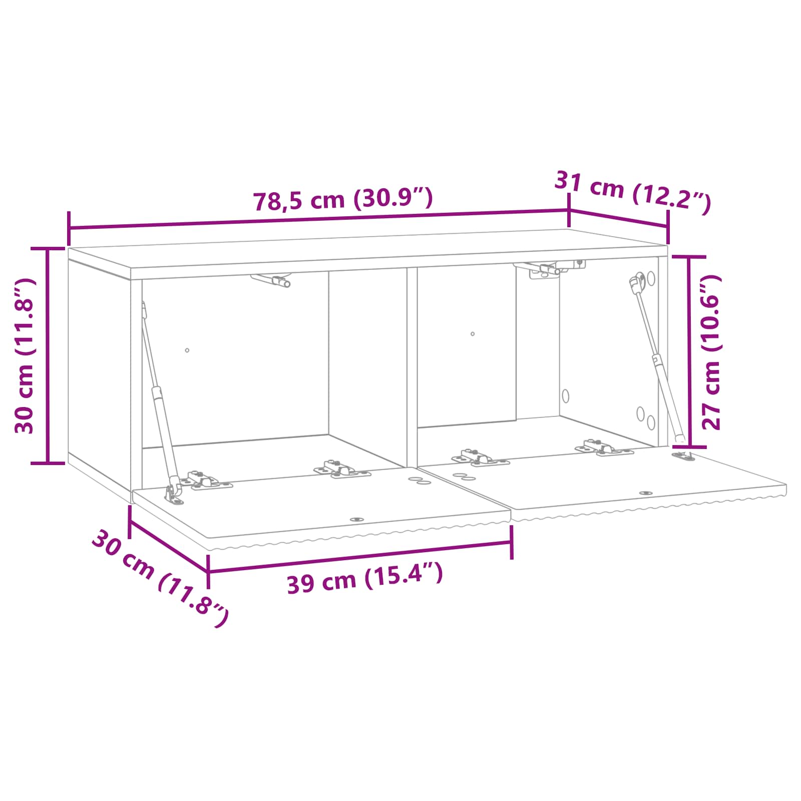 Wall-Mounted TV Cabinet White 78.5 x 31 x 30 cm Engineered Wood