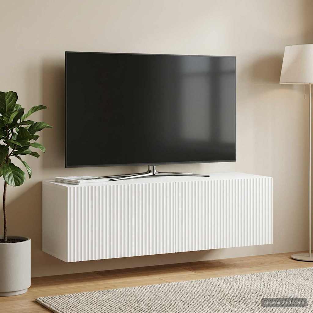 Wall-Mounted TV Cabinet White 98 x 31 x 30 cm Engineered Wood