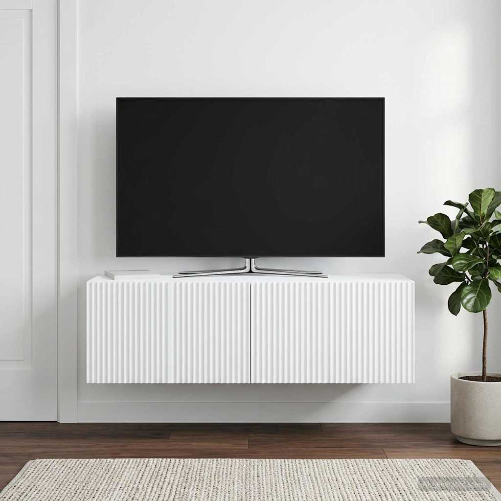 Wall-Mounted TV Cabinet White 98 x 31 x 30 cm Engineered Wood