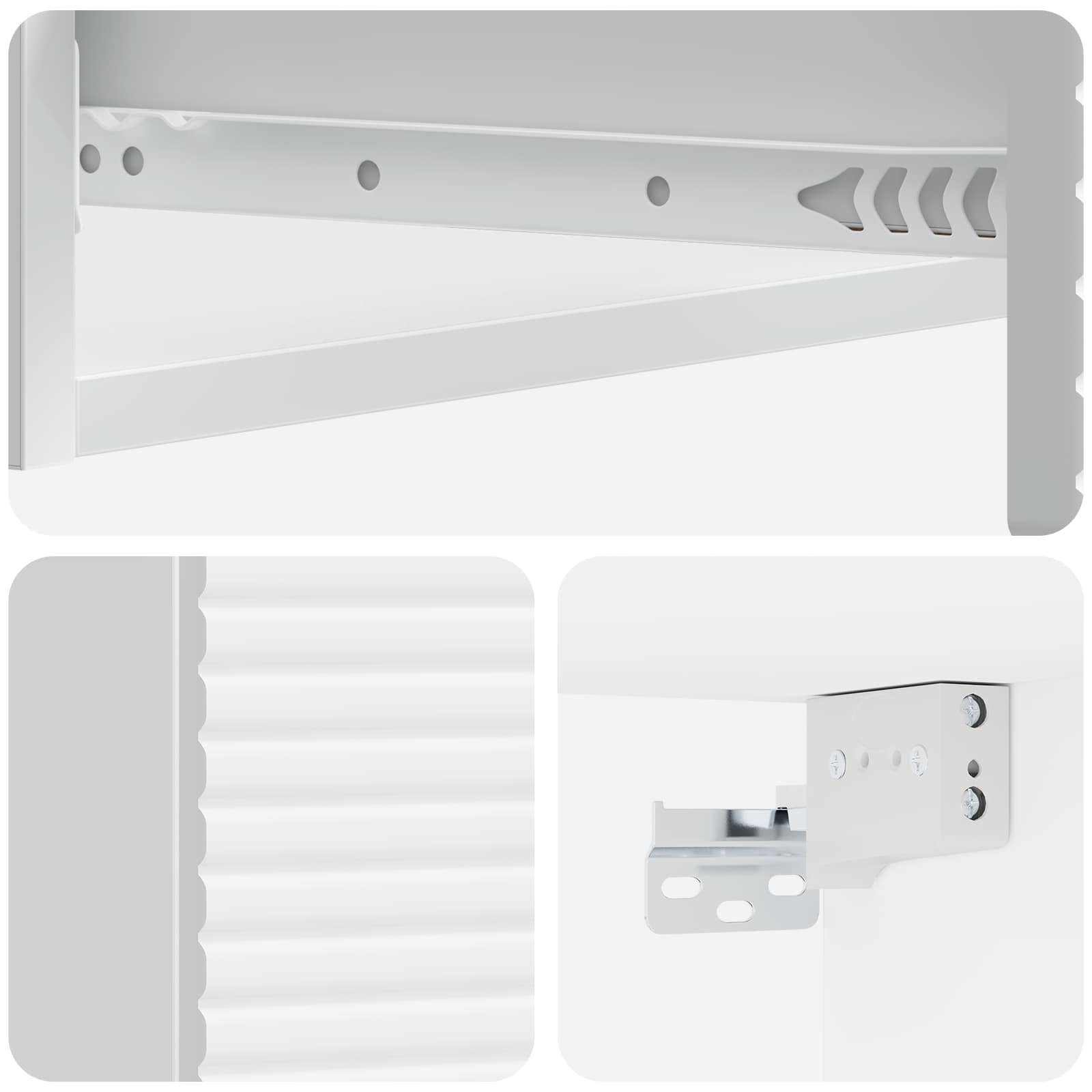 Wall-Mounted Side Table Wall-mounted White 87.5 x 34.5 x 17 cm