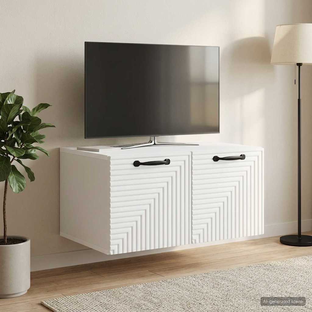 Wall-Mounted TV Cabinet White 59.5 x 41 x 30 cm Engineered Wood