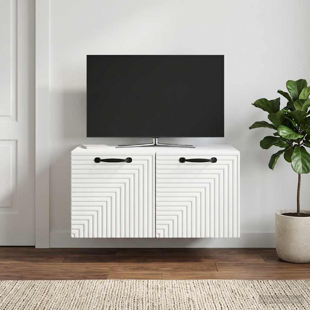 Wall-Mounted TV Cabinet White 59.5 x 41 x 30 cm Engineered Wood