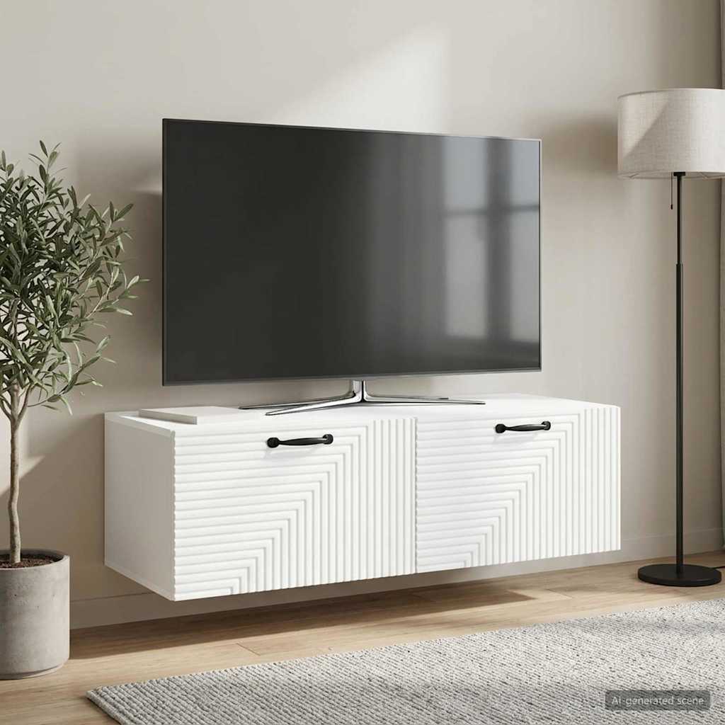 Wall-Mounted TV Cabinet White 98 x 41 x 30 cm Engineered Wood