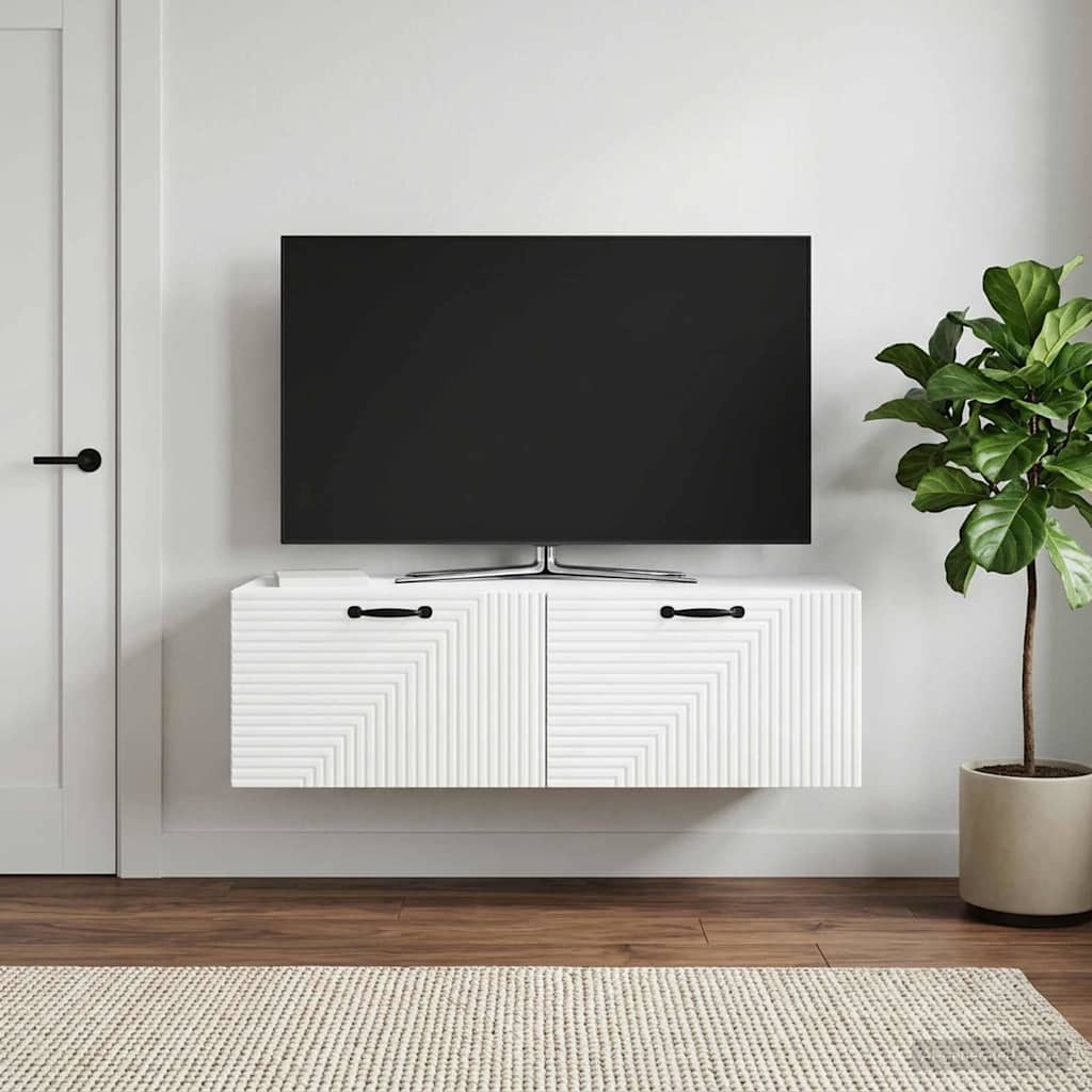 Wall-Mounted TV Cabinet White 98 x 41 x 30 cm Engineered Wood
