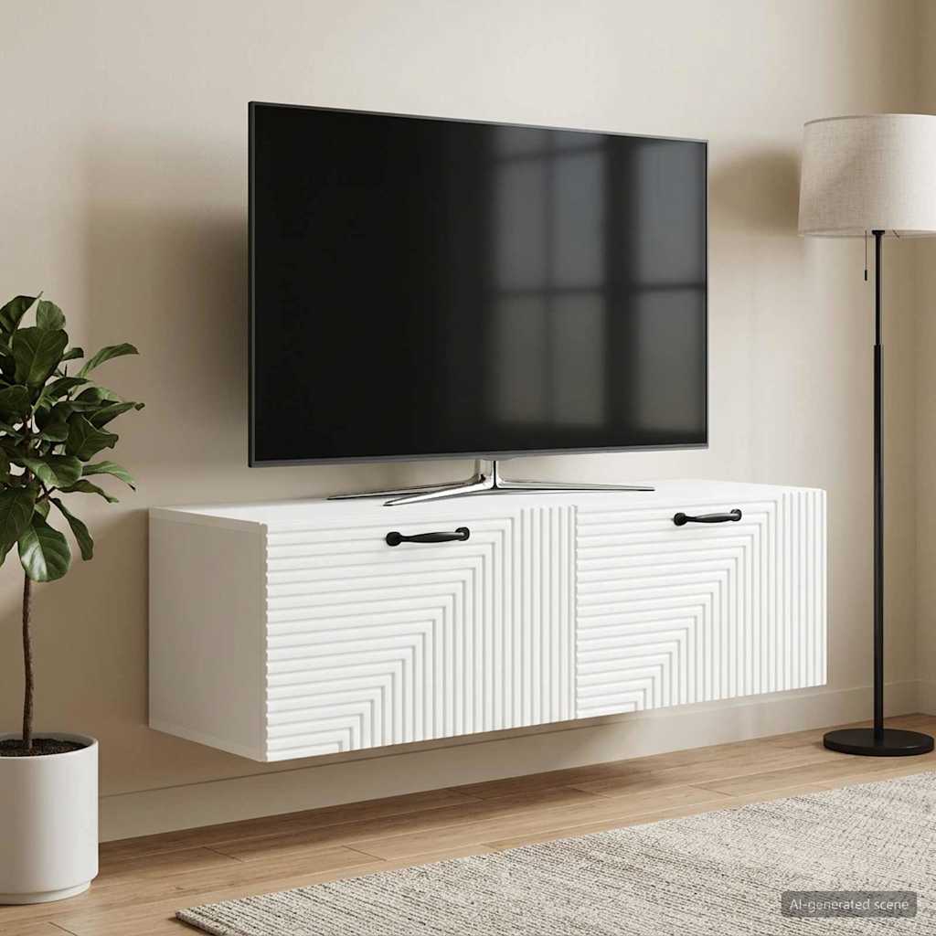 Wall-Mounted TV Cabinet White 98 x 31 x 30 cm Engineered Wood