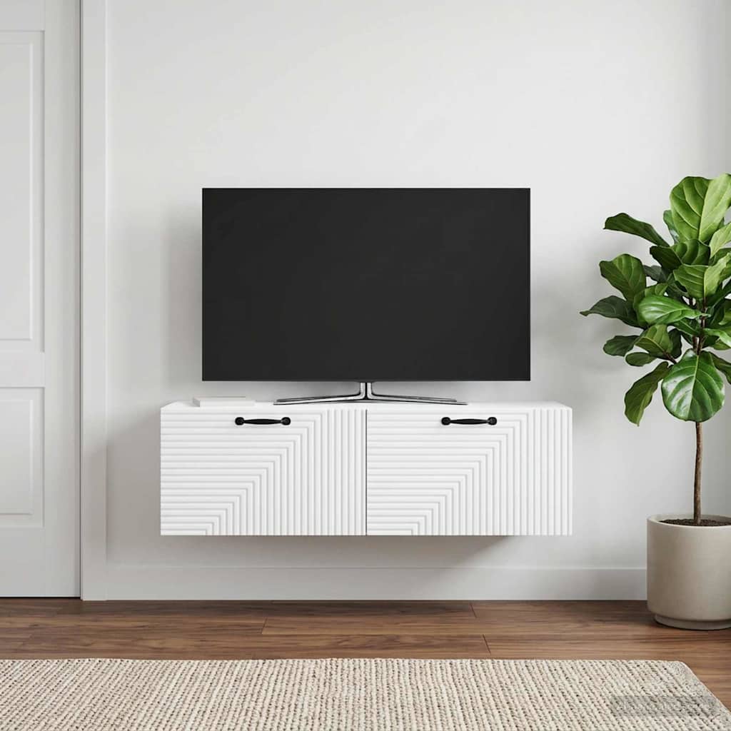Wall-Mounted TV Cabinet White 98 x 31 x 30 cm Engineered Wood