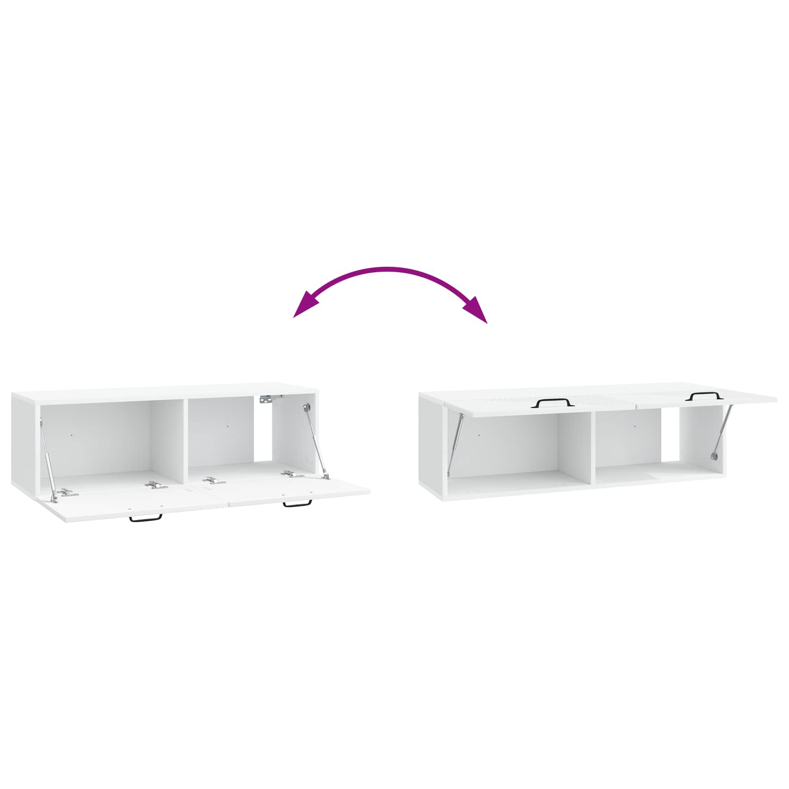 Wall-Mounted TV Cabinet White 98 x 31 x 30 cm Engineered Wood