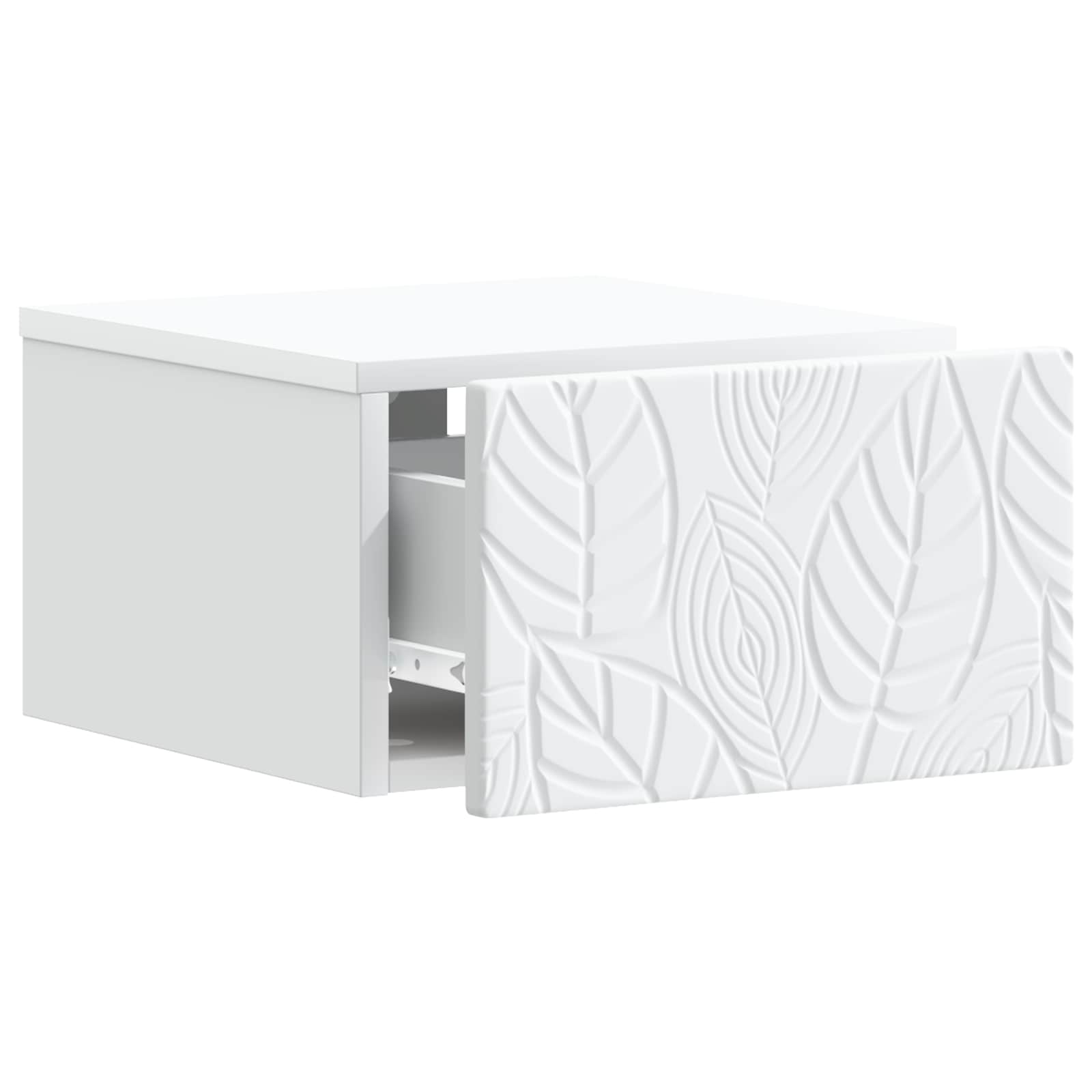 Wall-Mounted Bedside Cabinet White 49 x 34.5 x 20 cm