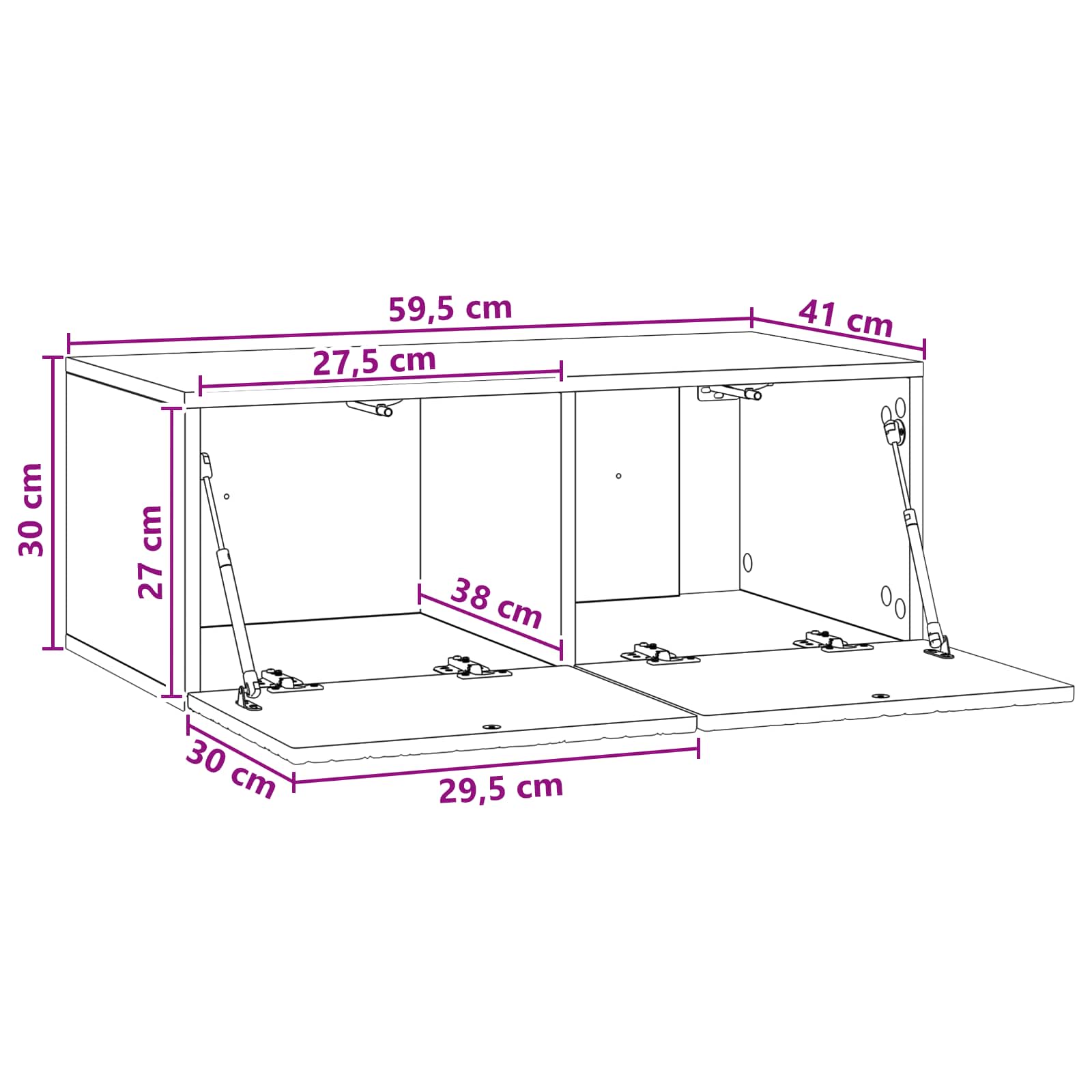 Wall-Mounted TV Cabinet 59.5 x 41 x 30 cm White Engineered Wood