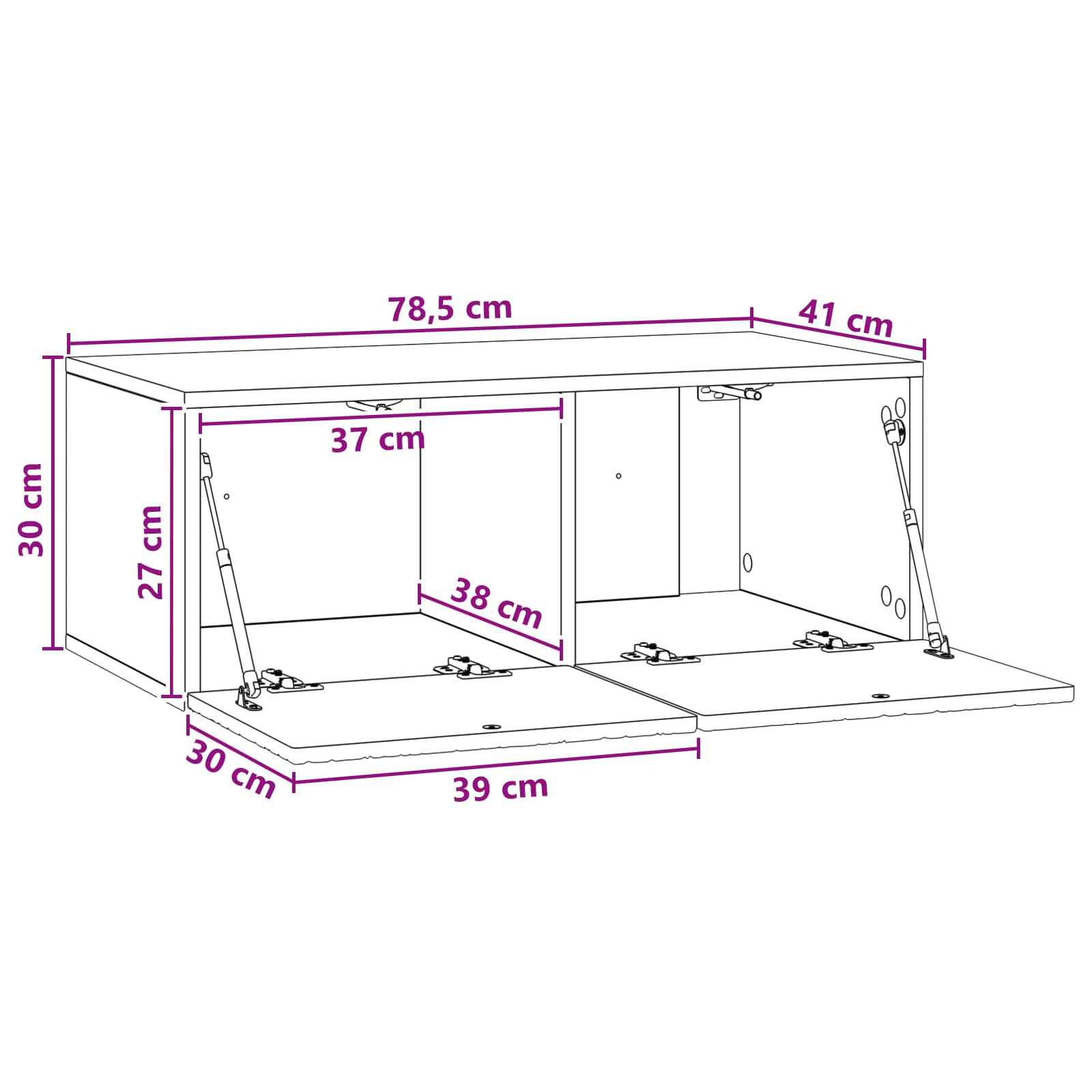 Wall-Mounted TV Cabinet 78.5 x 41 x 30 cm White Engineered Wood