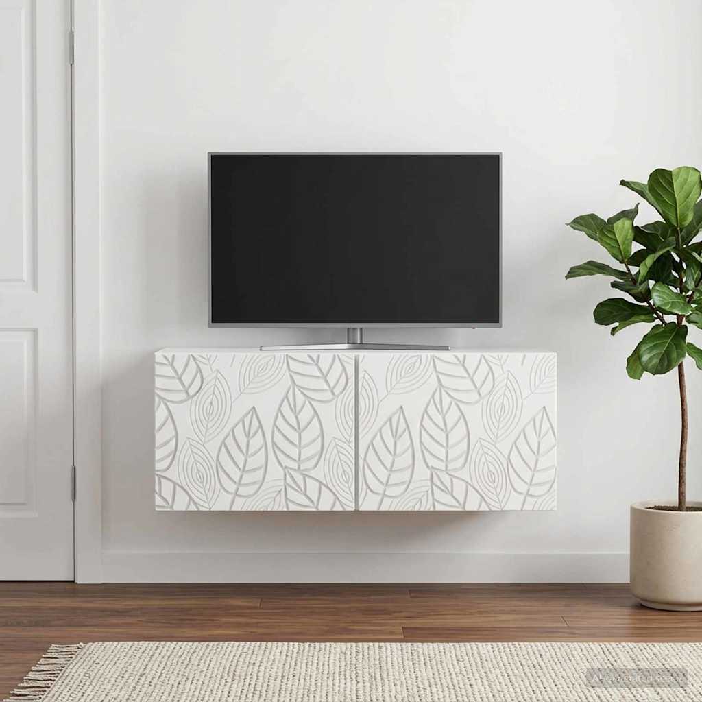Wall-Mounted TV Cabinet 98 x 41 x 30 cm White Engineered Wood