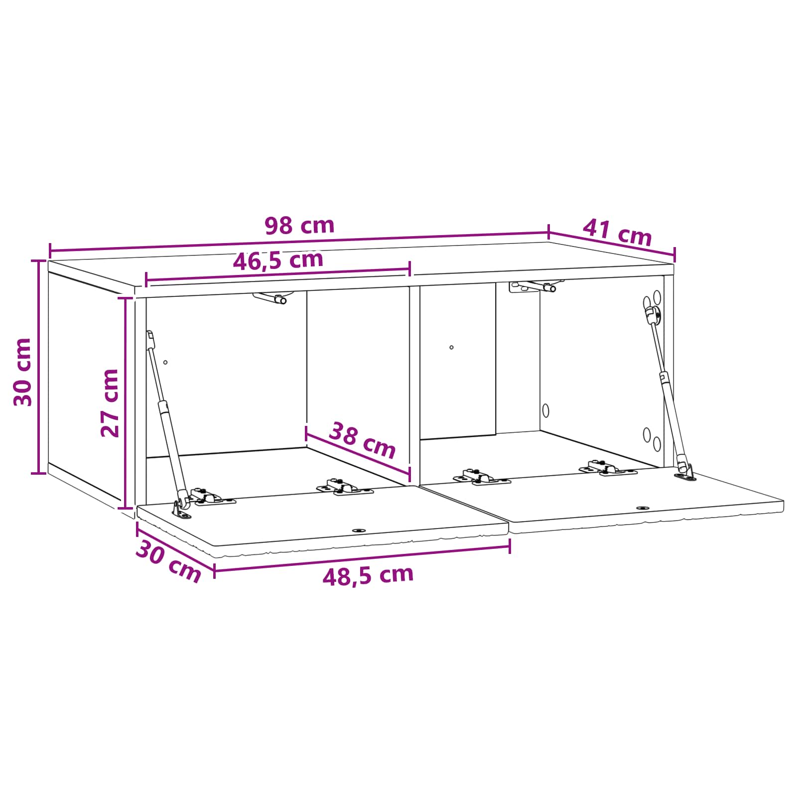 Wall-Mounted TV Cabinet 98 x 41 x 30 cm White Engineered Wood