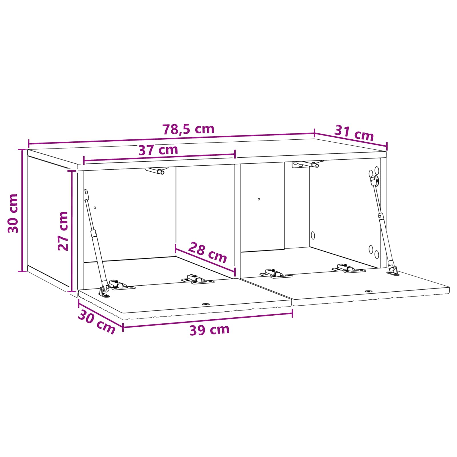 Wall-Mounted TV Cabinet 78.5 x 31 cm White Engineered Wood