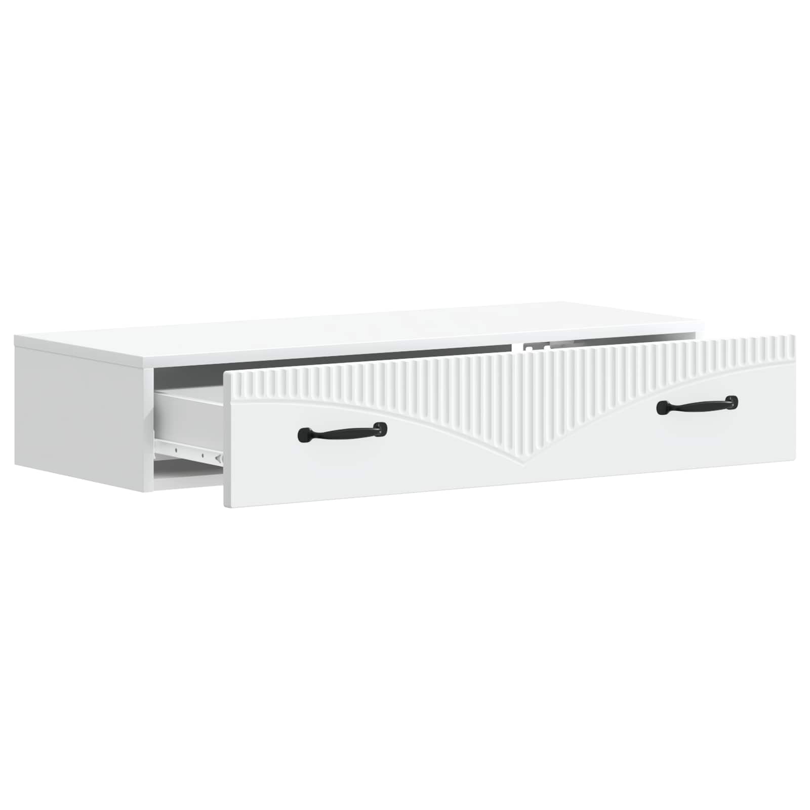 Wall-Mounted Side Table Wall-mounted White 87.5 x 34.5 x 17 cm