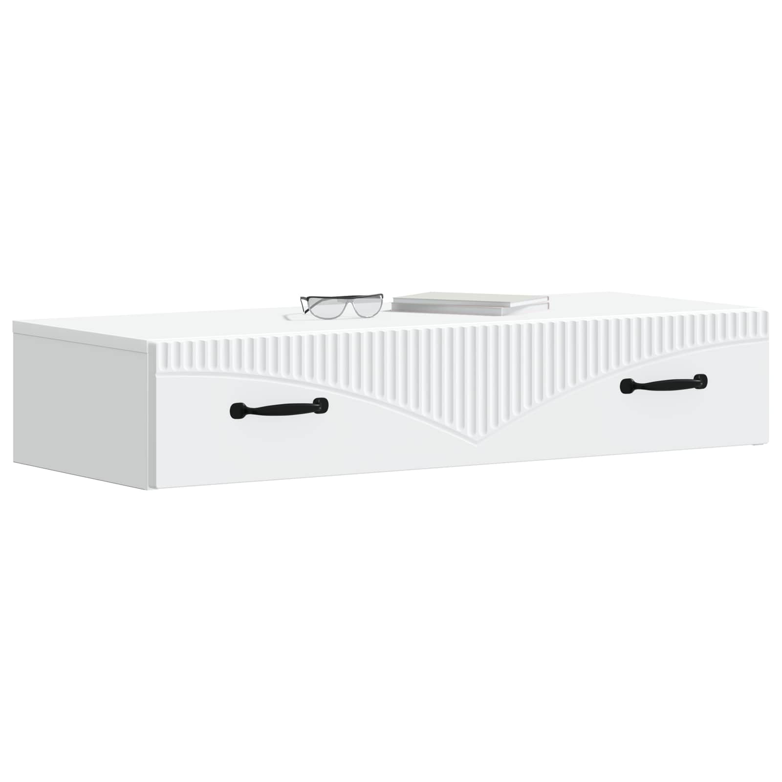 Wall-Mounted Side Table Wall-mounted White 87.5 x 34.5 x 17 cm