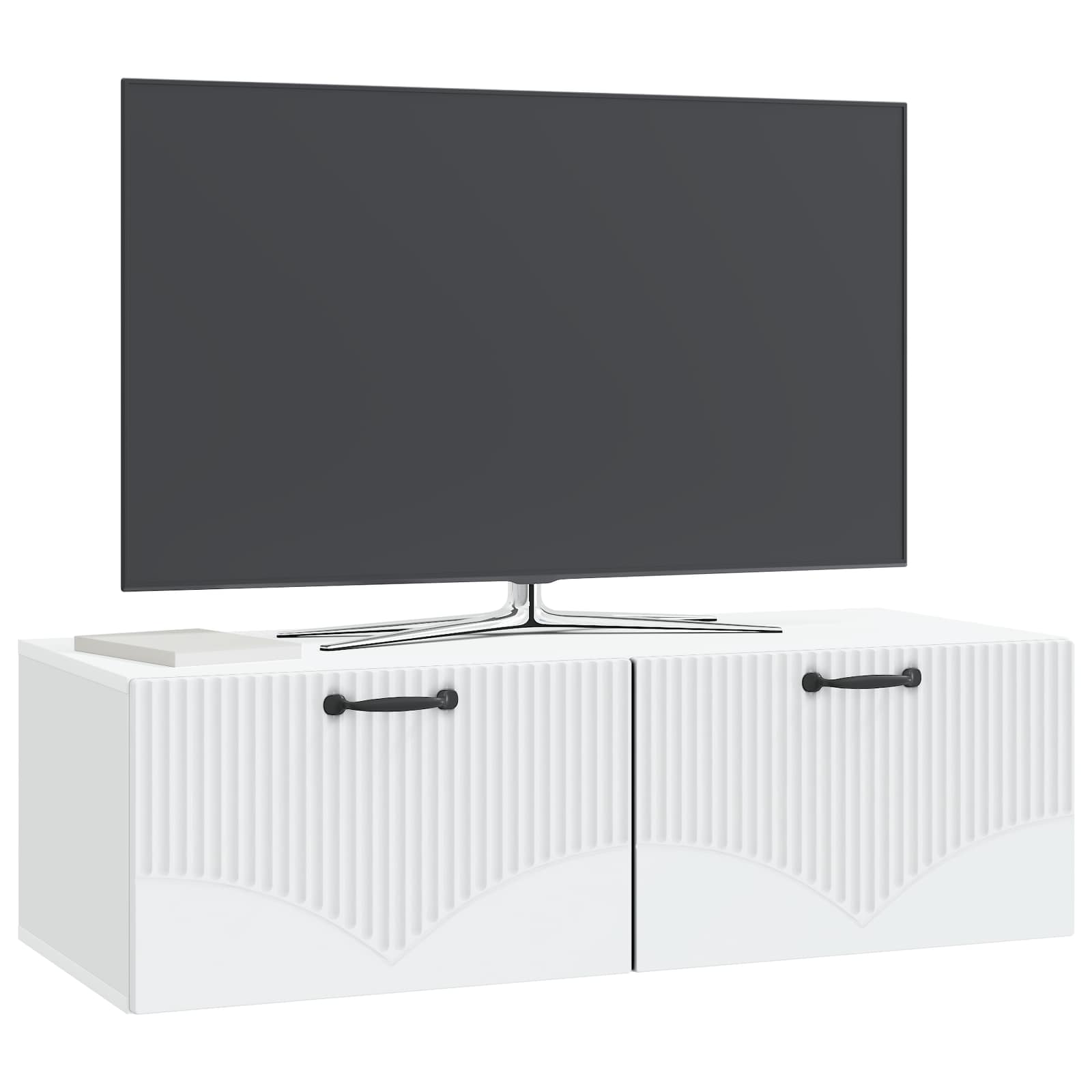 Wall-Mounted TV Cabinet White 98 x 41 x 30 cm Engineered Wood