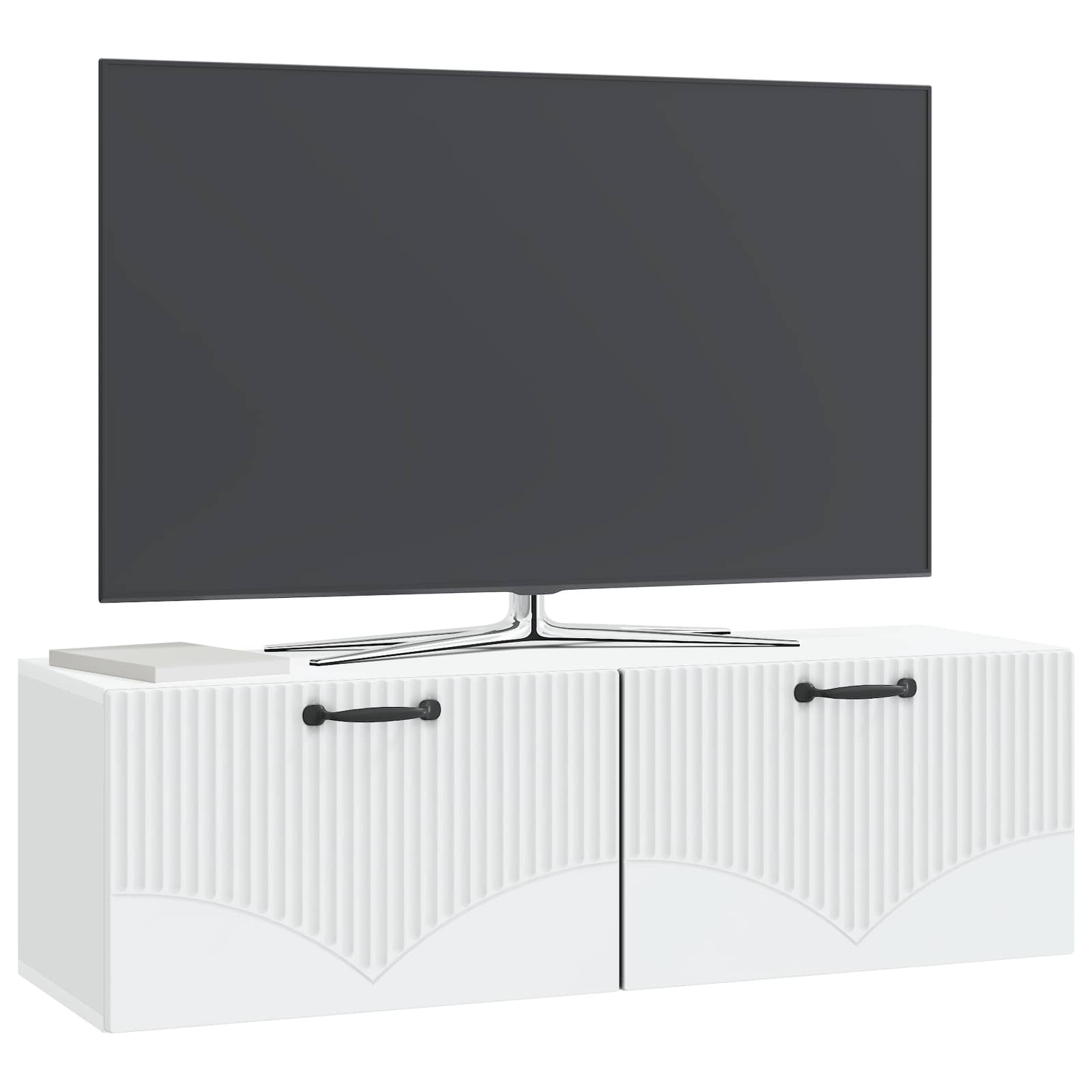 Wall-Mounted TV Cabinet White 98 x 31 x 30 cm Engineered Wood