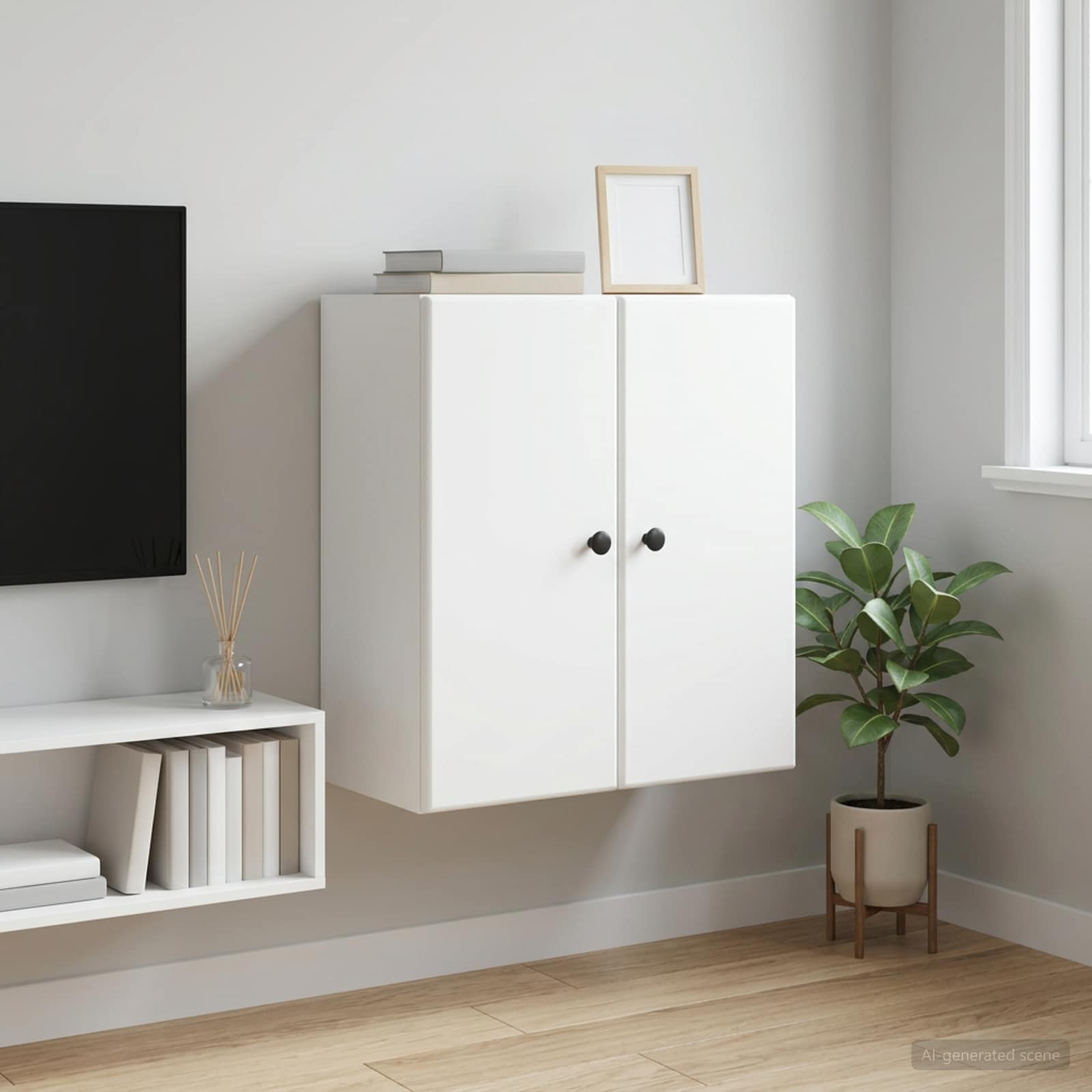 Wall-Mounted Cabinet White 59 x 31 x 60 cm Engineered Wood