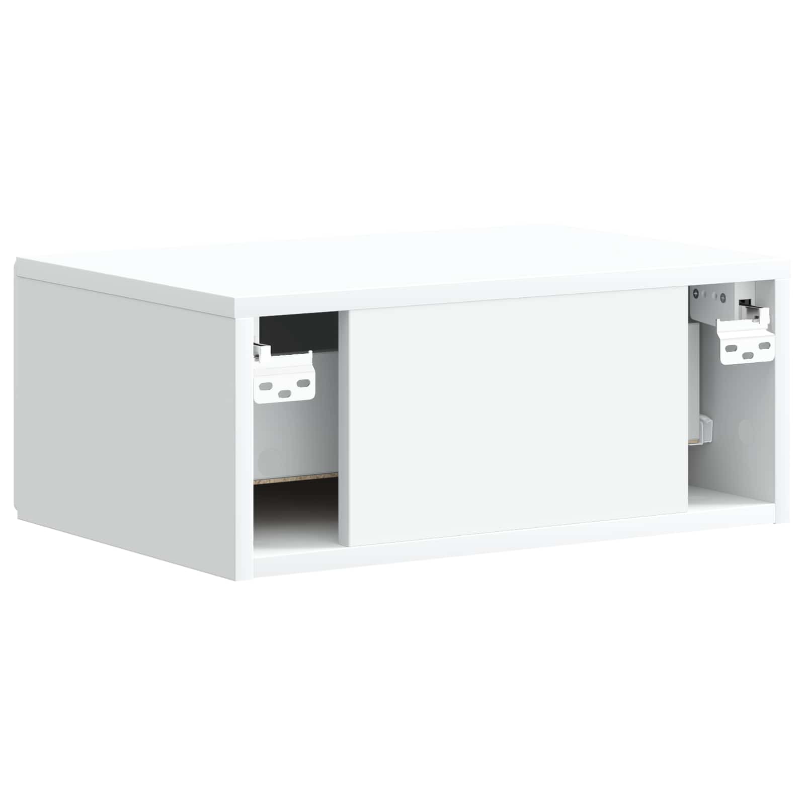 Wall-Mounted Bedside Cabinet White 49 x 34.5 x 20 cm