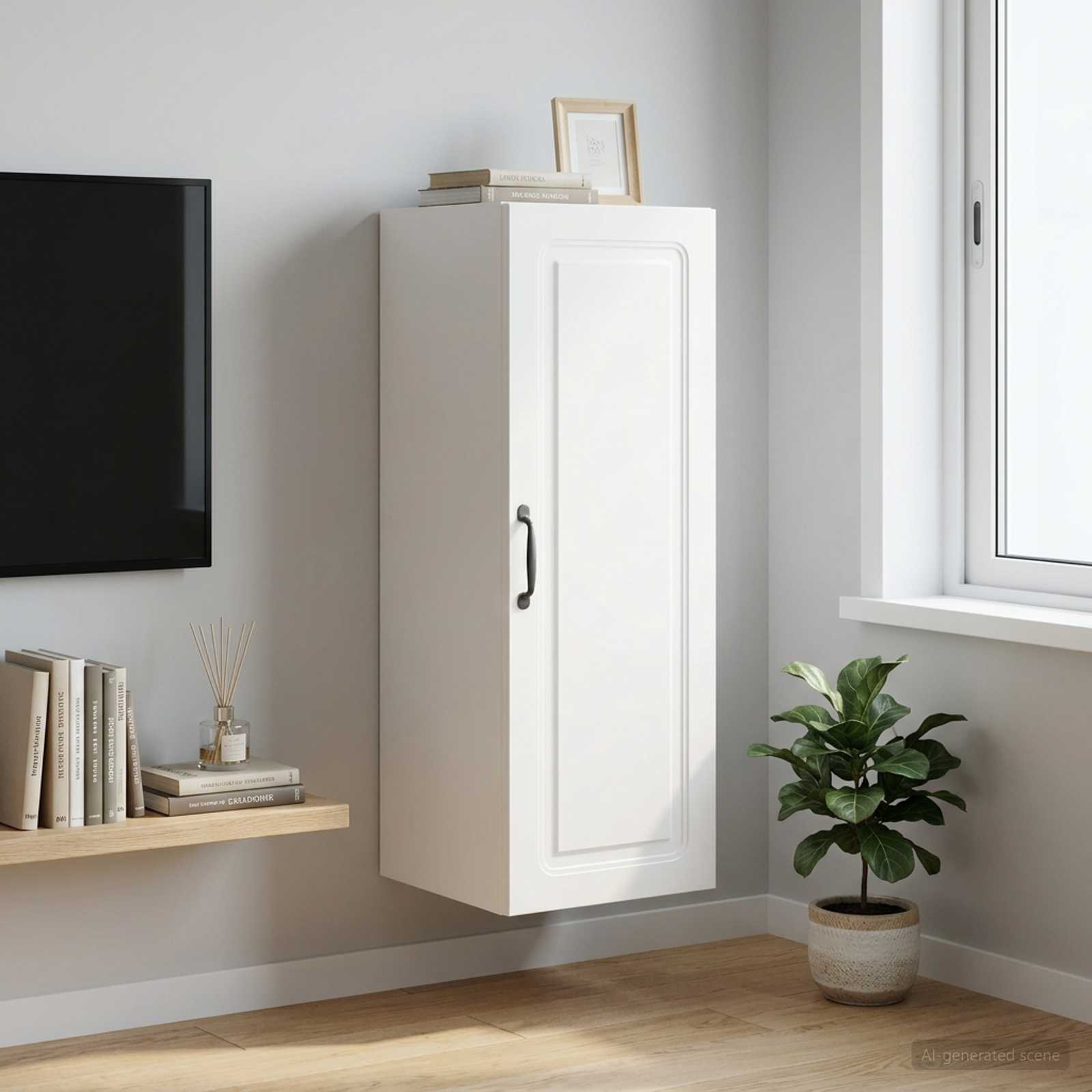 Wall-Mounted Cabinet White 33 x 34.5 x 90 cm Engineered Wood
