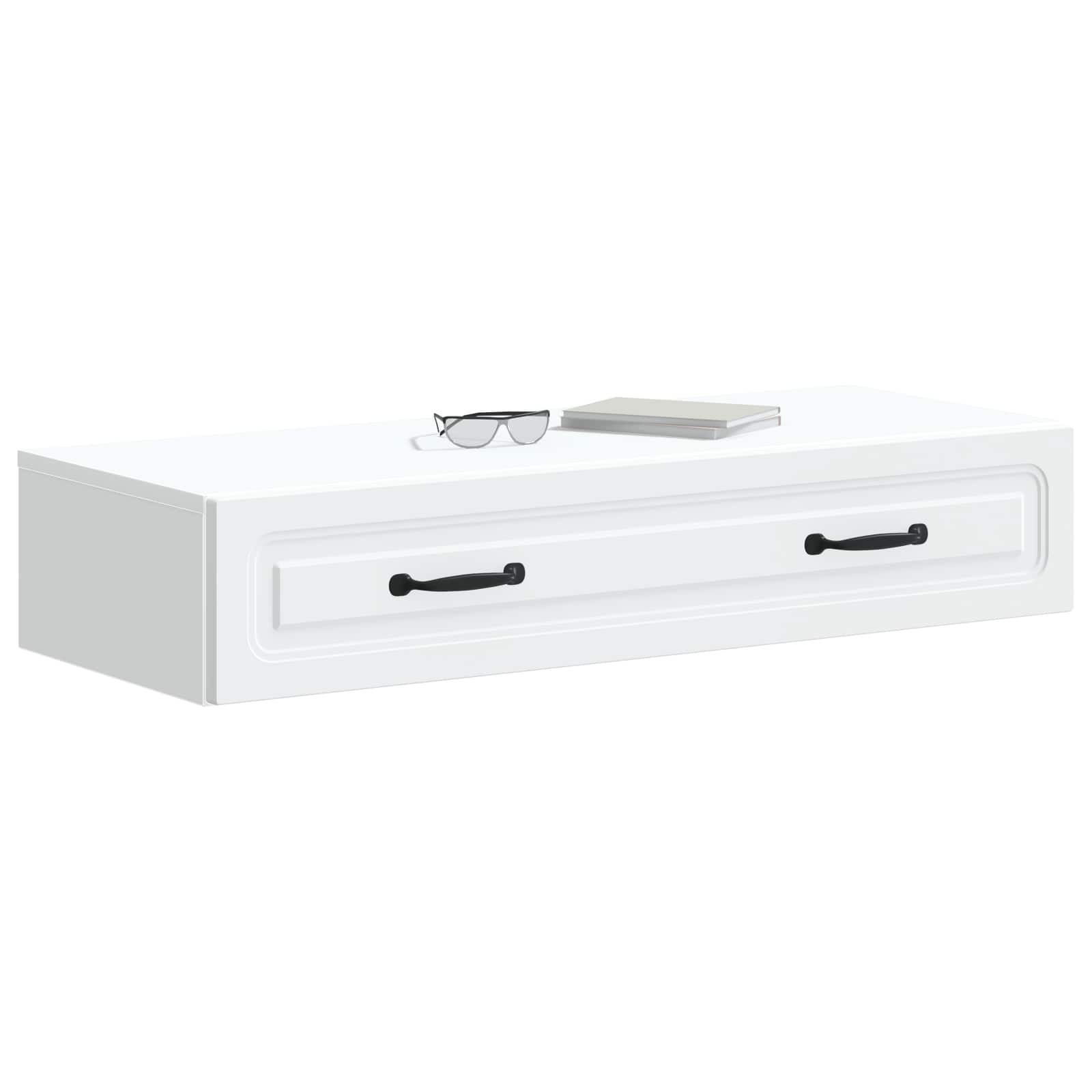 Wall-Mounted Side Table Wall-mounted White 87.5 x 34.5 x 17 cm