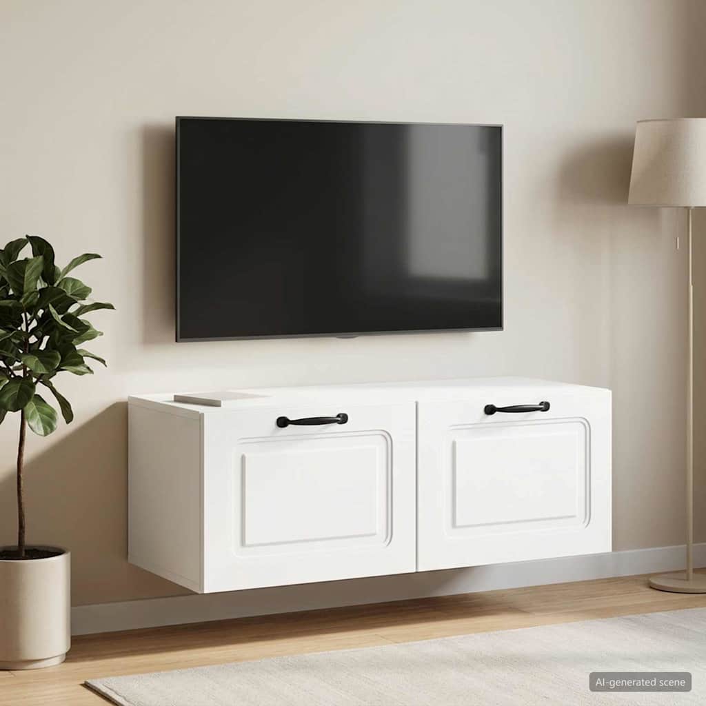 Wall-Mounted TV Cabinet White 78.5 x 41 x 30 cm Engineered Wood