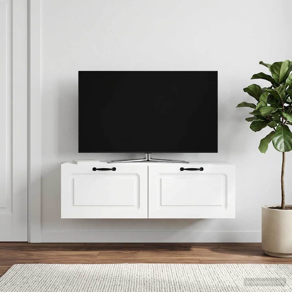Wall-Mounted TV Cabinet White 98 x 41 x 30 cm Engineered Wood