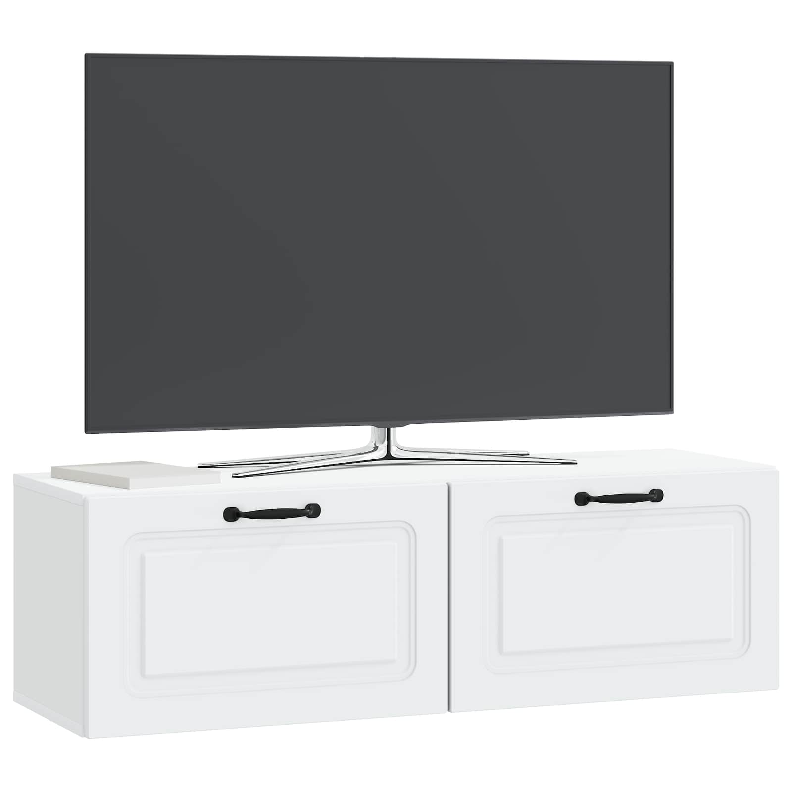 Wall-Mounted TV Cabinet White 98 x 31 x 30 cm Engineered Wood