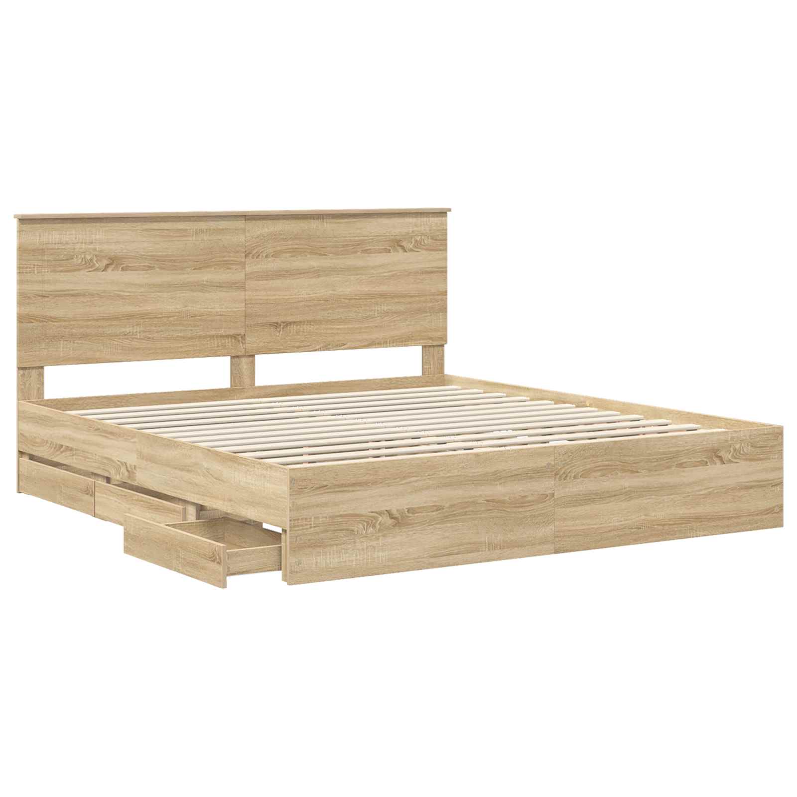 Bed Frame with Drawer Sonoma Oak 180 x 200 cm Engineered Wood