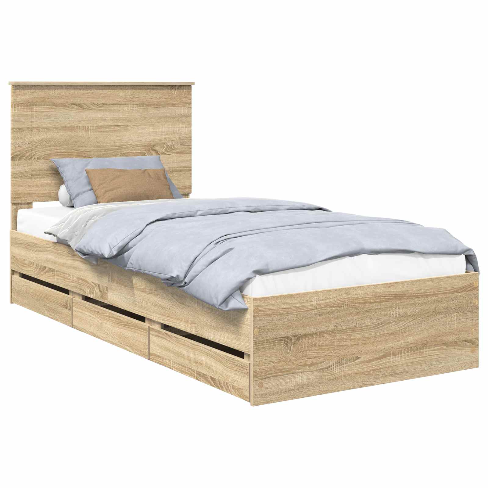 Bed Frame with Drawer Sonoma Oak 90 x 190 cm Engineered Wood