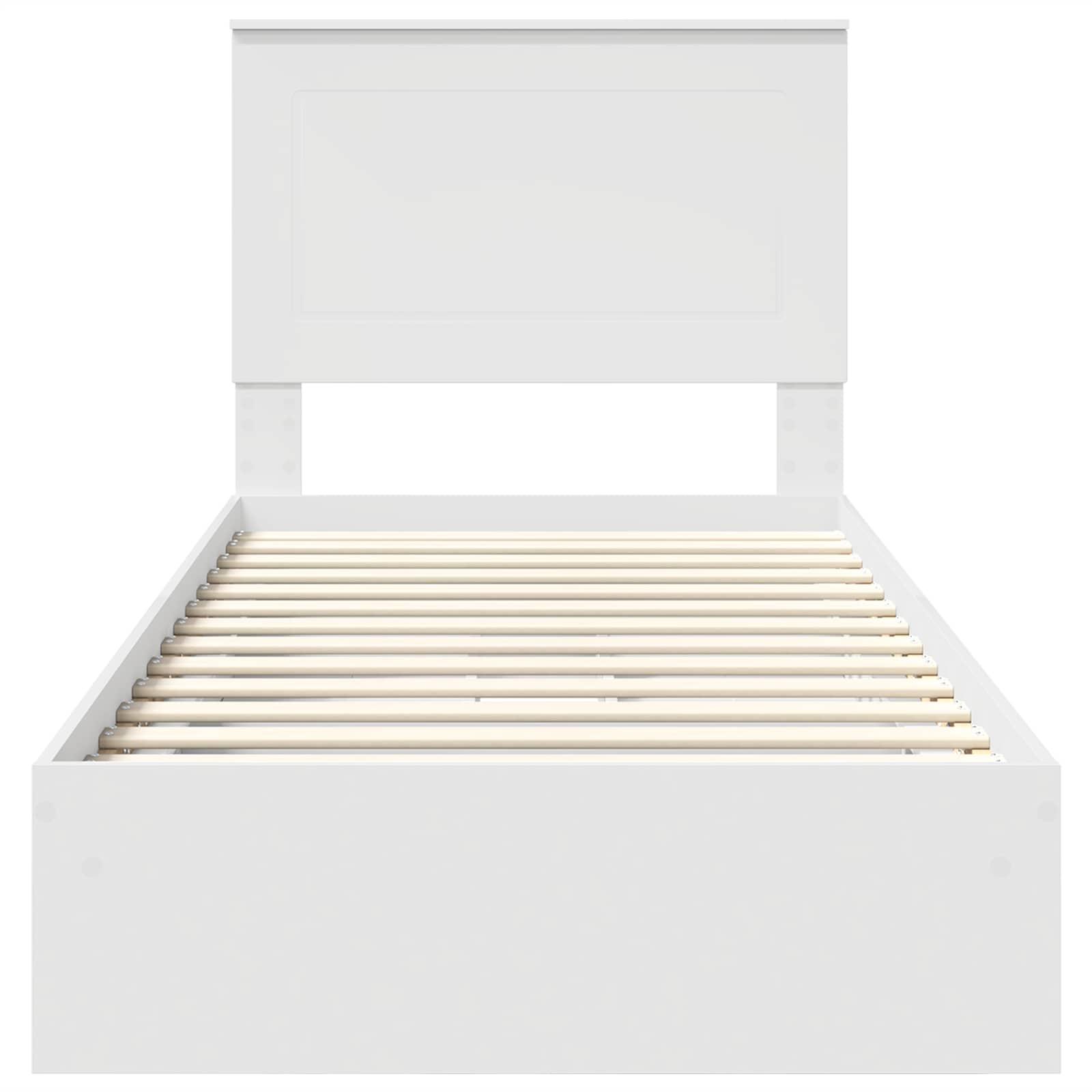 Storage Bed with Headboard White 90 x 190 cm Engineered Wood