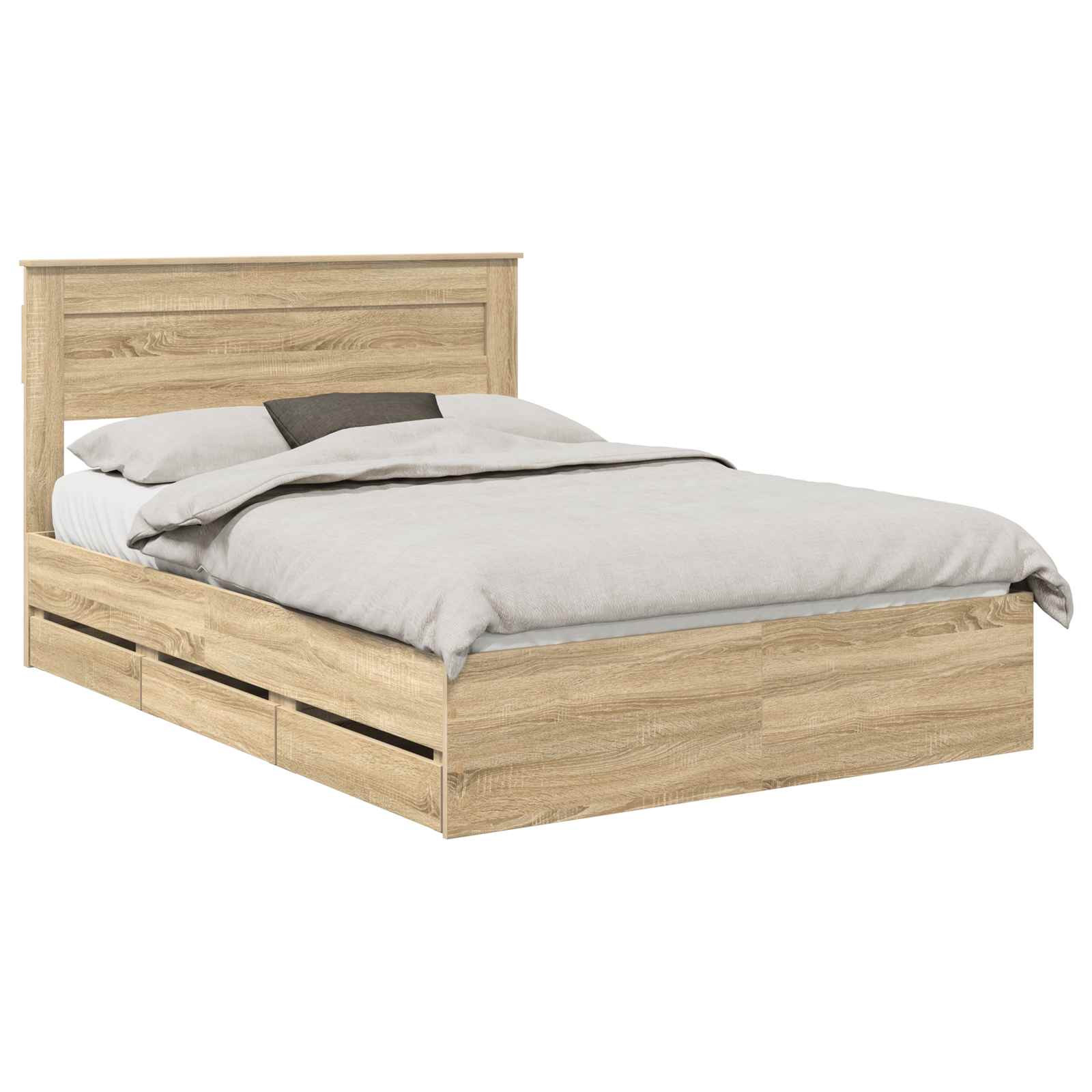 Bed Frame with Drawer Sonoma Oak 150 x 200 cm Engineered Wood