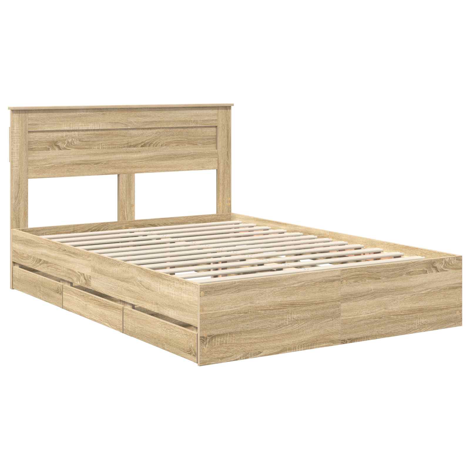 Bed Frame with Drawer Sonoma Oak 150 x 200 cm Engineered Wood