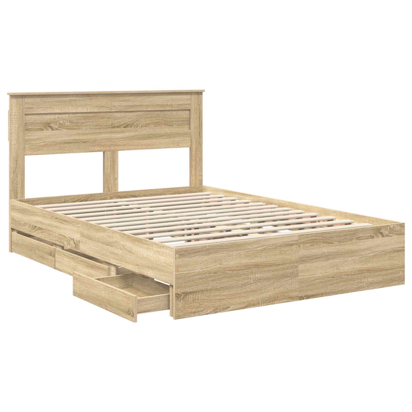 Bed Frame with Drawer Sonoma Oak 150 x 200 cm Engineered Wood